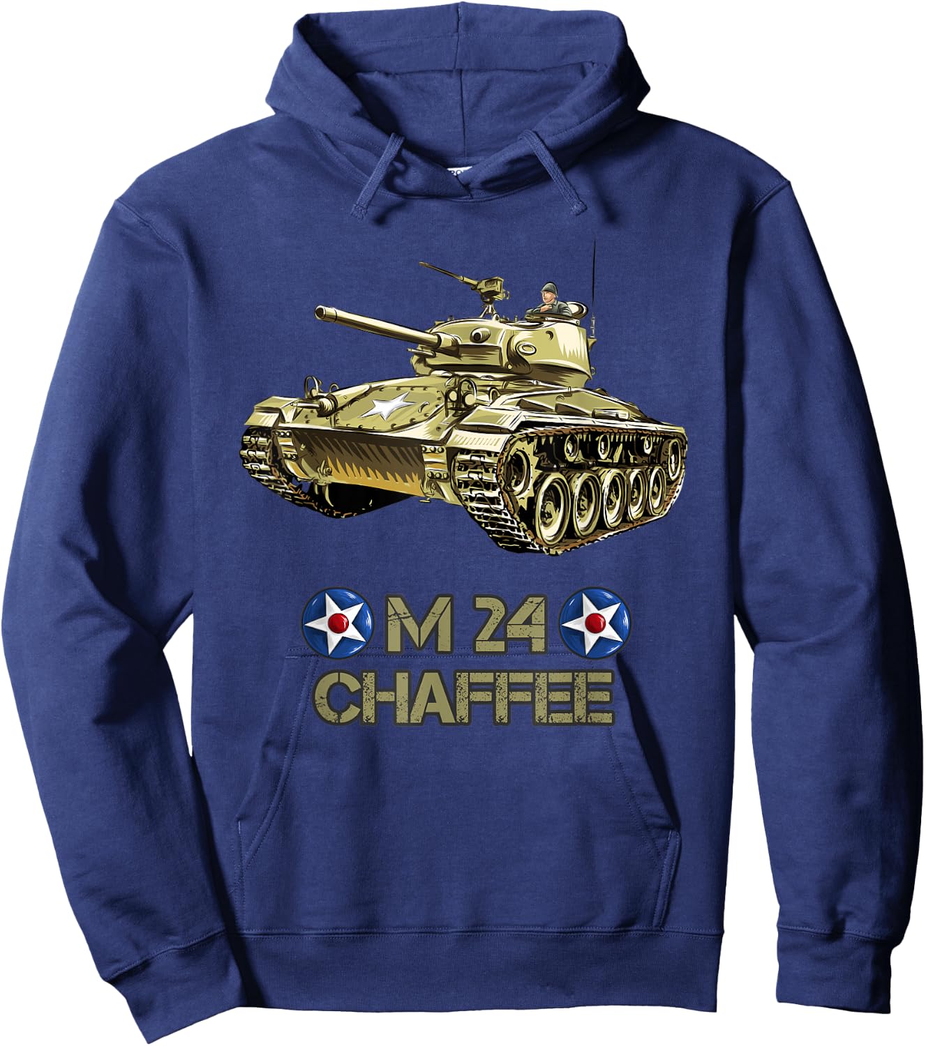 World War 2 American Tank M24 Chaffee Light Tank Hoodie - Hoodie | Navy