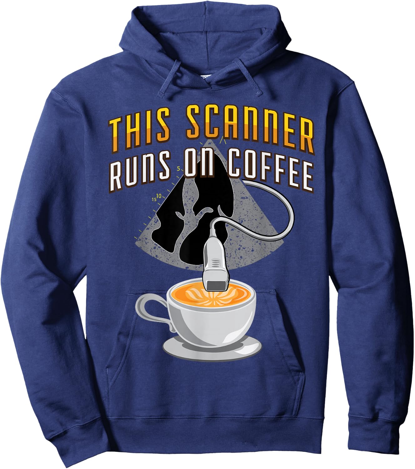 Echocardiography Scanner runs on Coffee Hoodie - Hoodie | Navy
