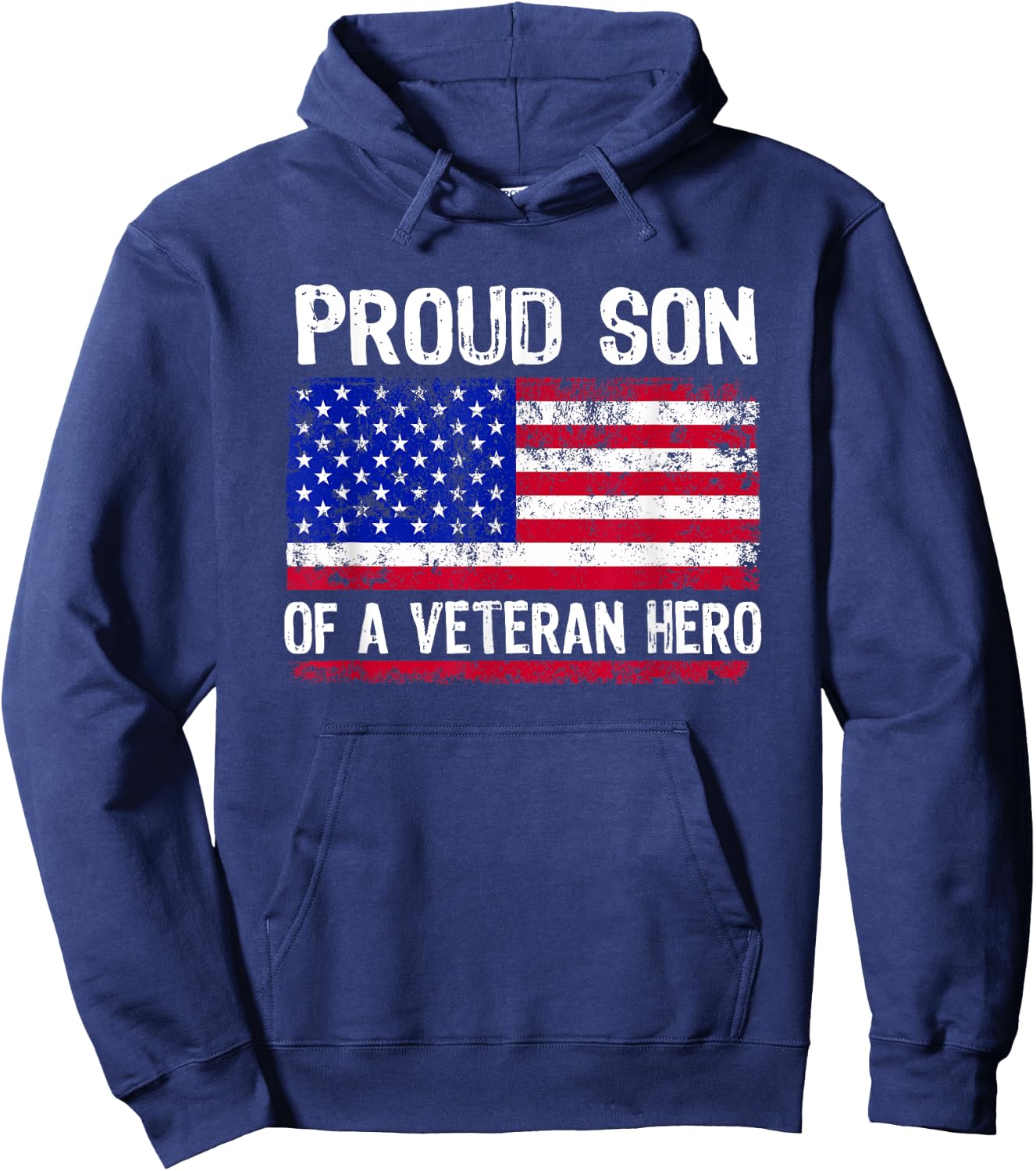 American Flag Patriotic Son Veterans Day for Kids Hoodie - Hoodie | Navy