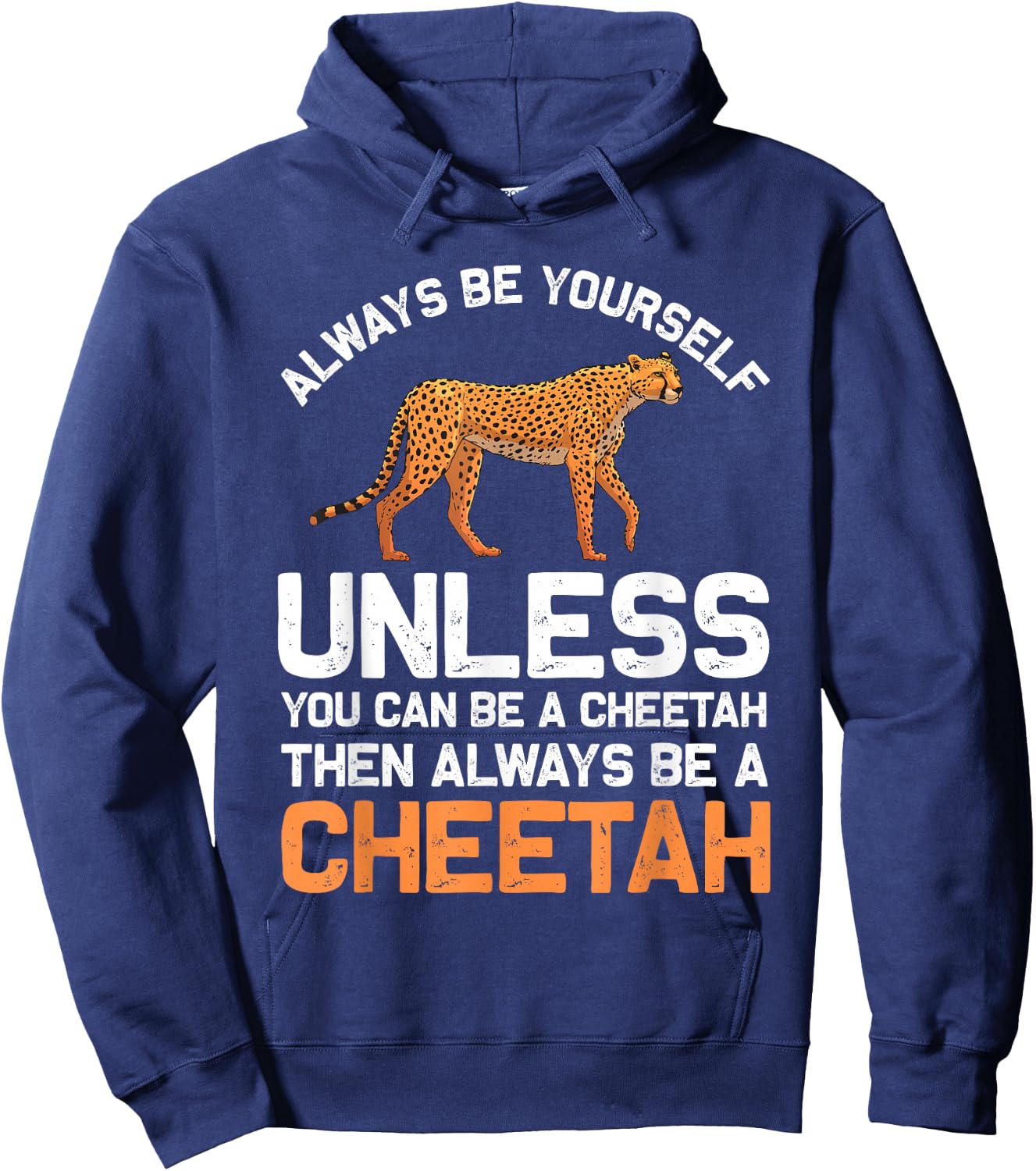 Funny Cheetah Design for Boys Girls Safari Wildlife Leopard Hoodie - Hoodie | Navy