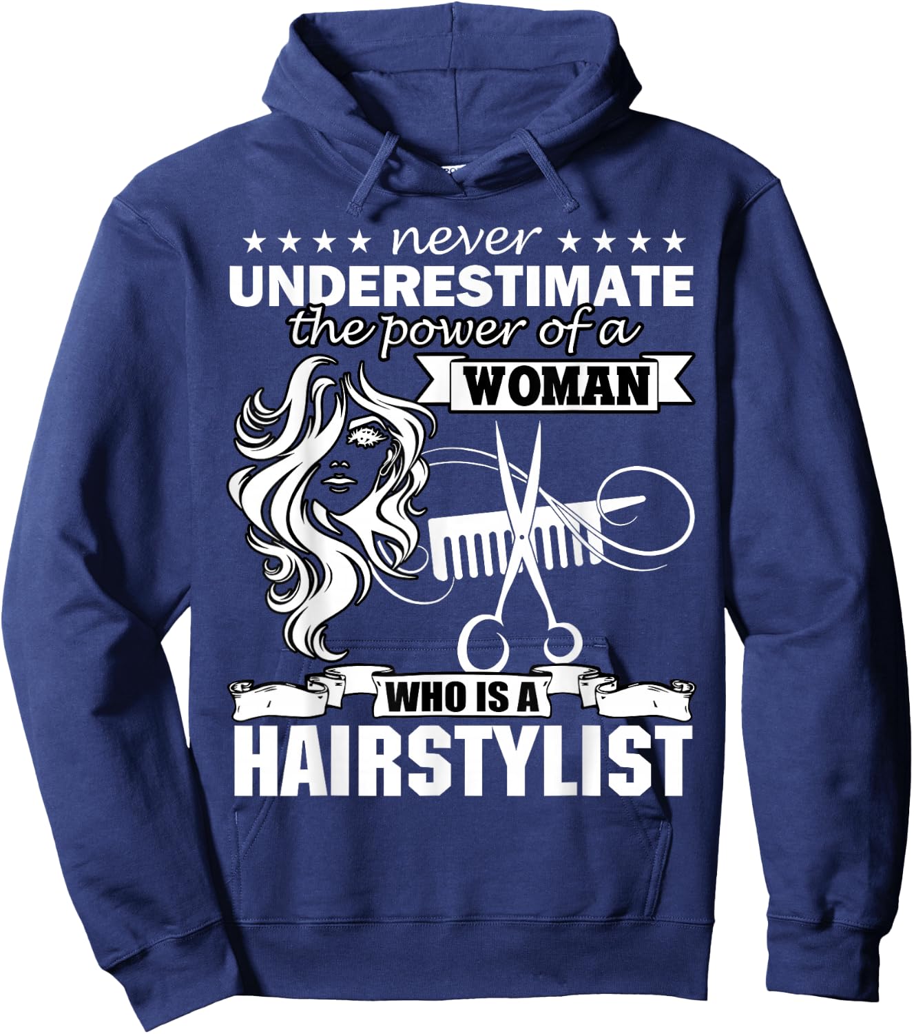 Woman Who Is A Hairstylist T Shirt, Funny Hairstylist Shirt Hoodie - Hoodie | Navy