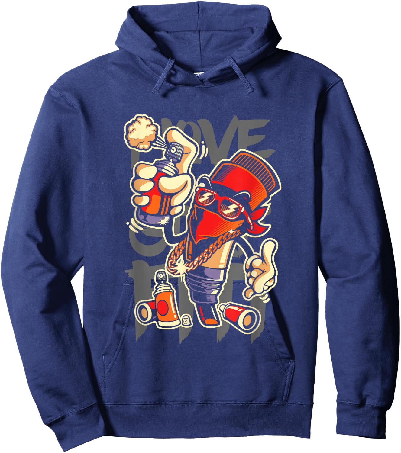 I Love Graffiti Art Spray Paint Graffiti Artist Urban Hoodie - Hoodie | Navy