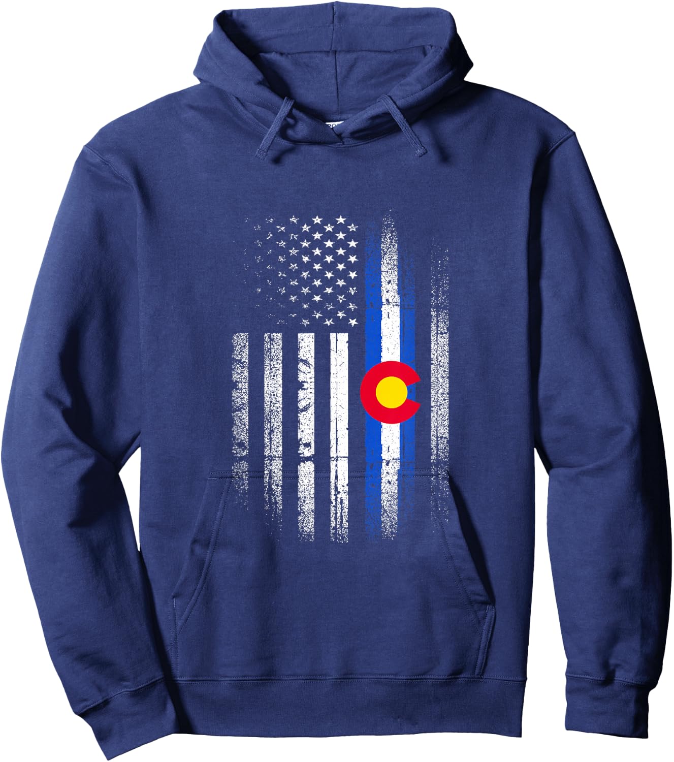 Colorado USA American Flag State Home Pride Patriotic Hoodie - Hoodie | Navy
