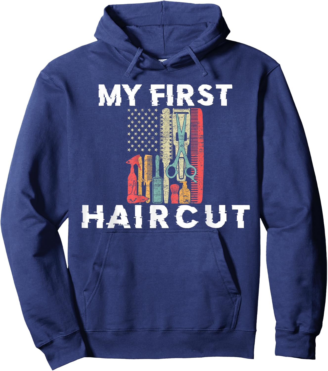 This Is My First Haircut Barber Barbershop Kids Boys Hair Hoodie - Hoodie | Navy