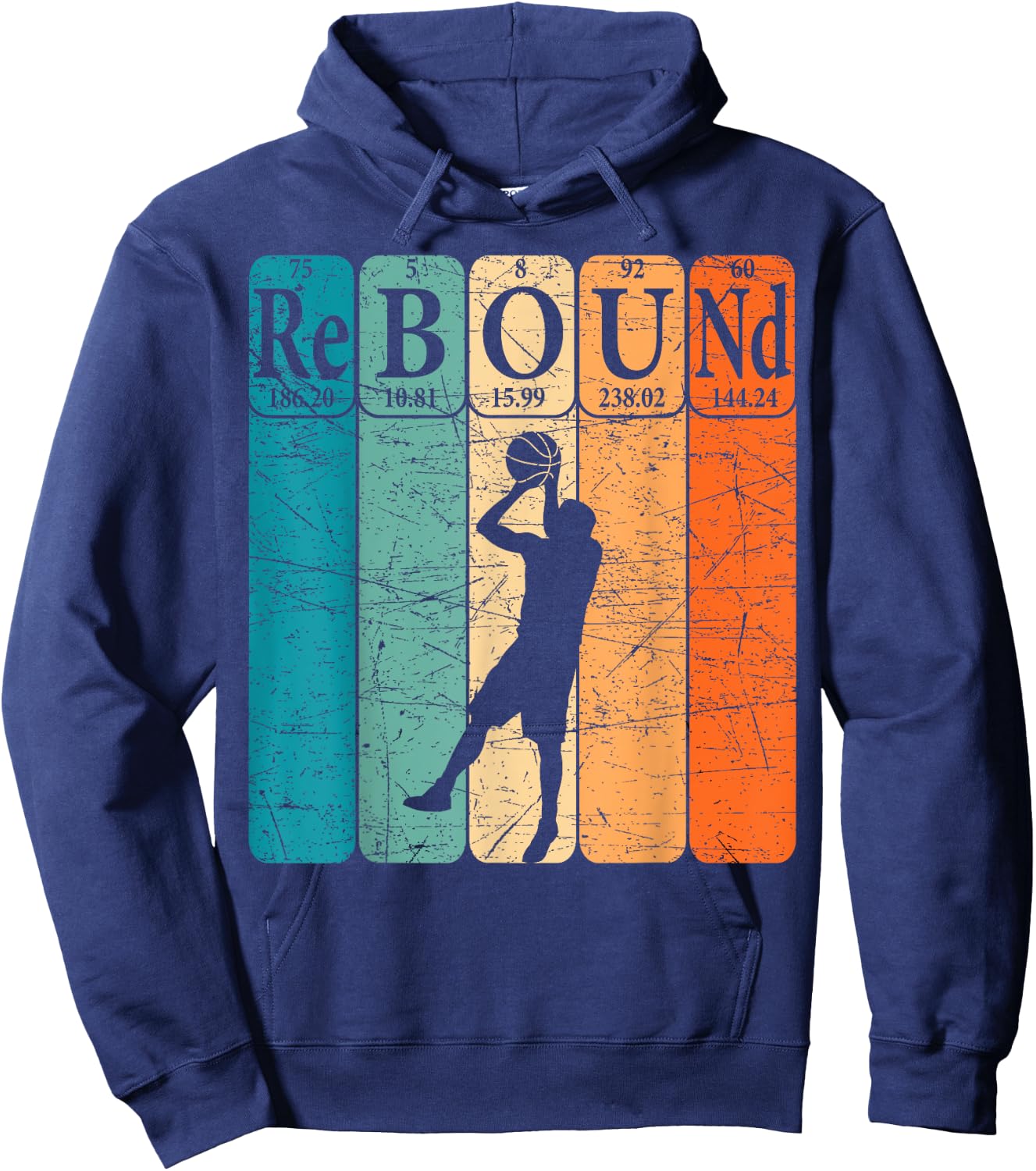 Basketball Periodic Table Elements Science Nerd Basketballer Hoodie - Hoodie | Navy