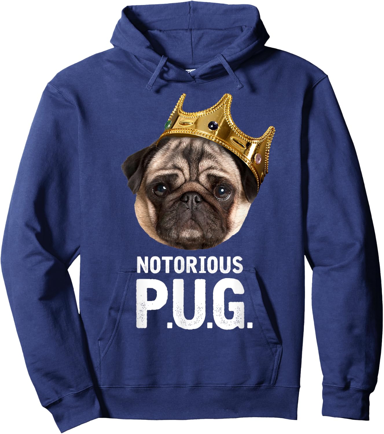 Notorious P.U.G. - Funny Cute Rap Parody Pug Dog Hoodie - Hoodie | Navy
