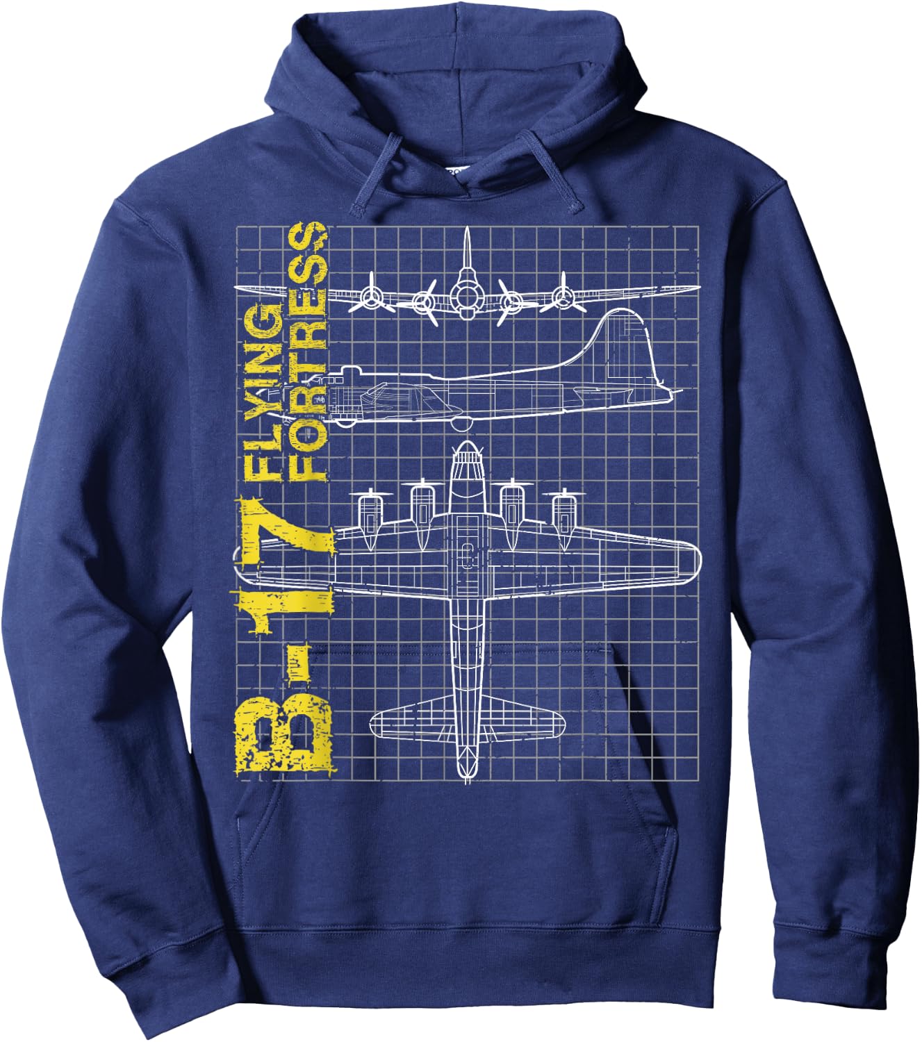 B-17 Flying Fortress gift, Air Force, Aviation design Hoodie - Hoodie | Navy