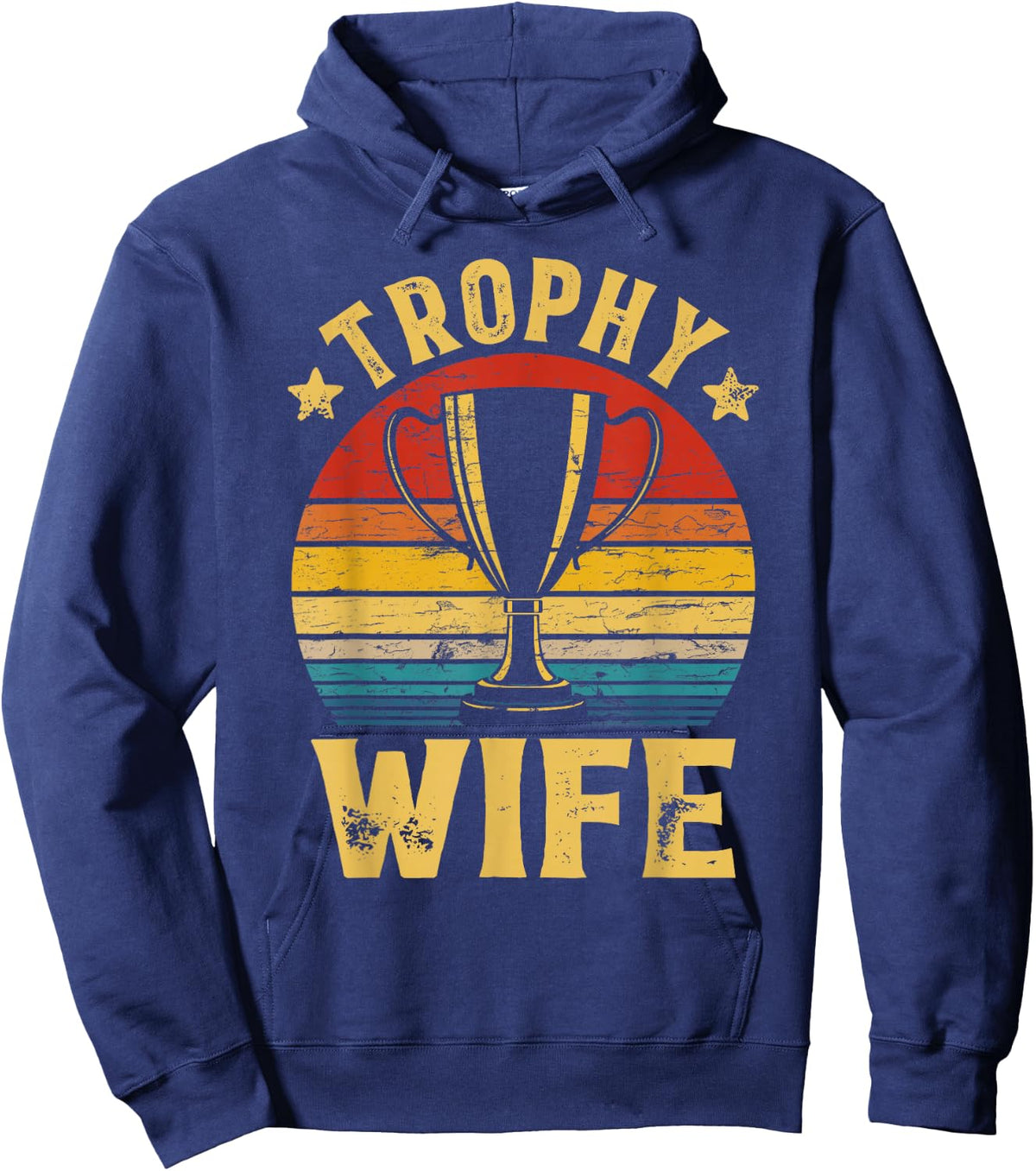 Vintage Retro Trophy Wife Funny Couples Matching Women Hoodie - Hoodie | Navy