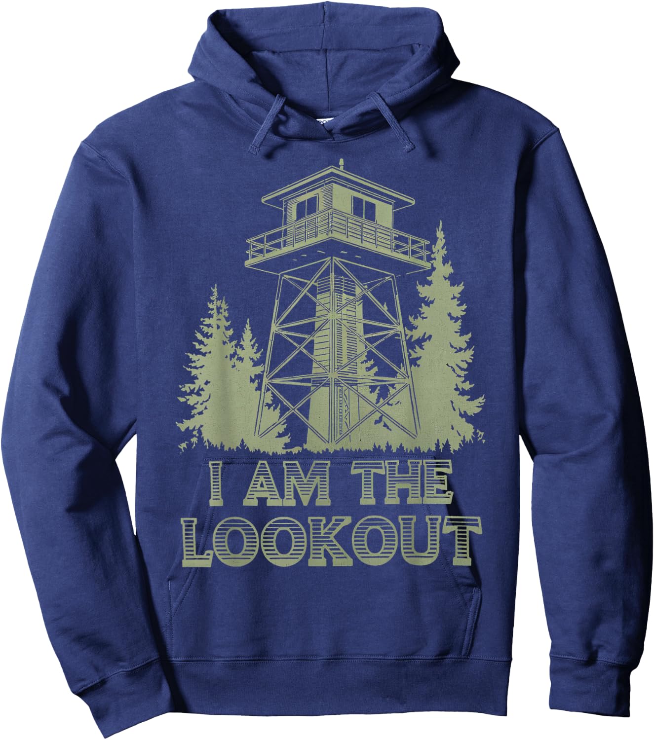 Fire Lookout Tower Vintage Forest Park Nature Ranger Hoodie - Hoodie | Navy
