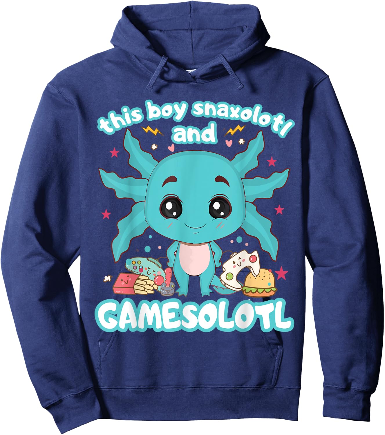 Gamesolotl Gamer Axolotl Gamer Boy Snaxolotl Gamesolotl Hoodie - Hoodie | Navy