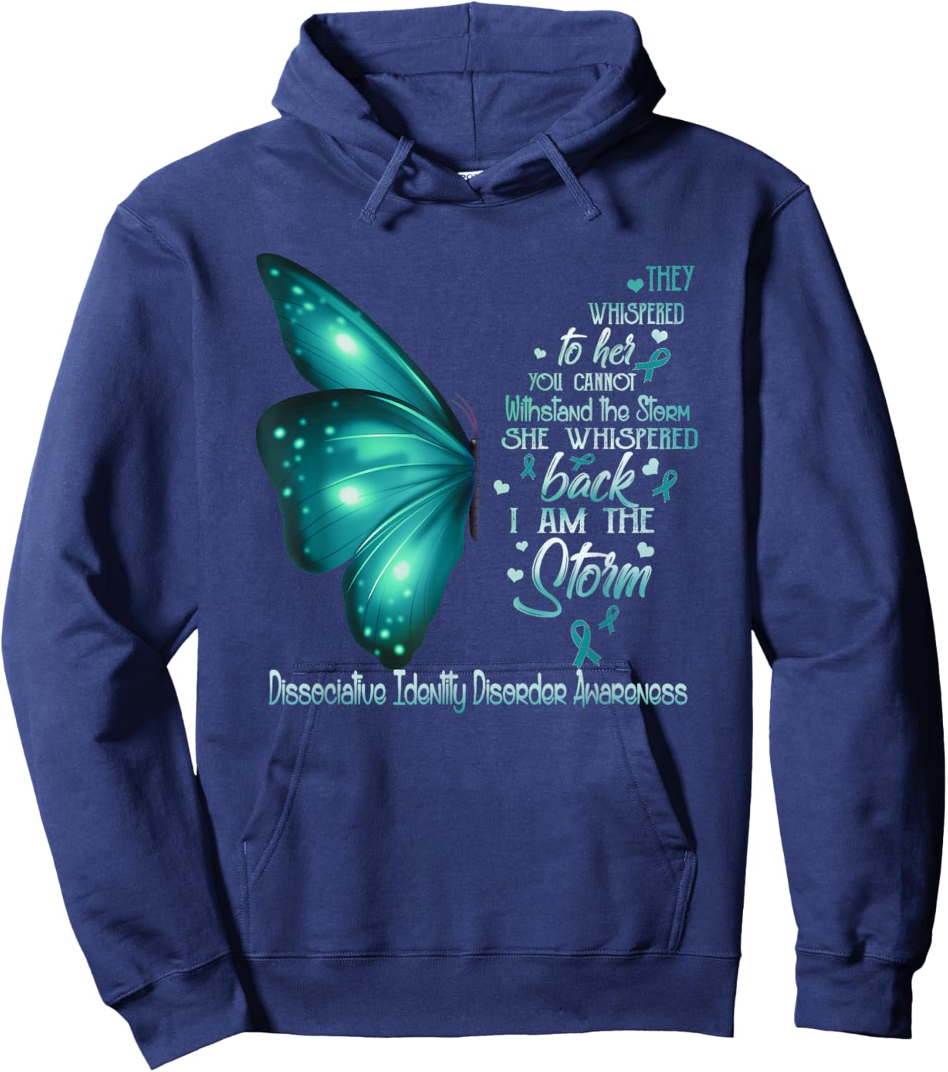 I am the storm Dissociative Identity Disorder Butterfly Hoodie - Hoodie | Navy