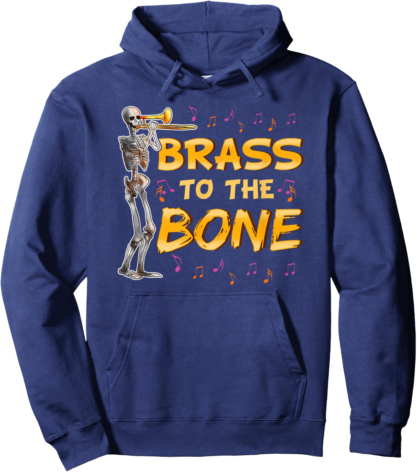 Trombone Shirt Funny Men Women Youth Skeleton Trombonist Hoodie - Hoodie | Navy