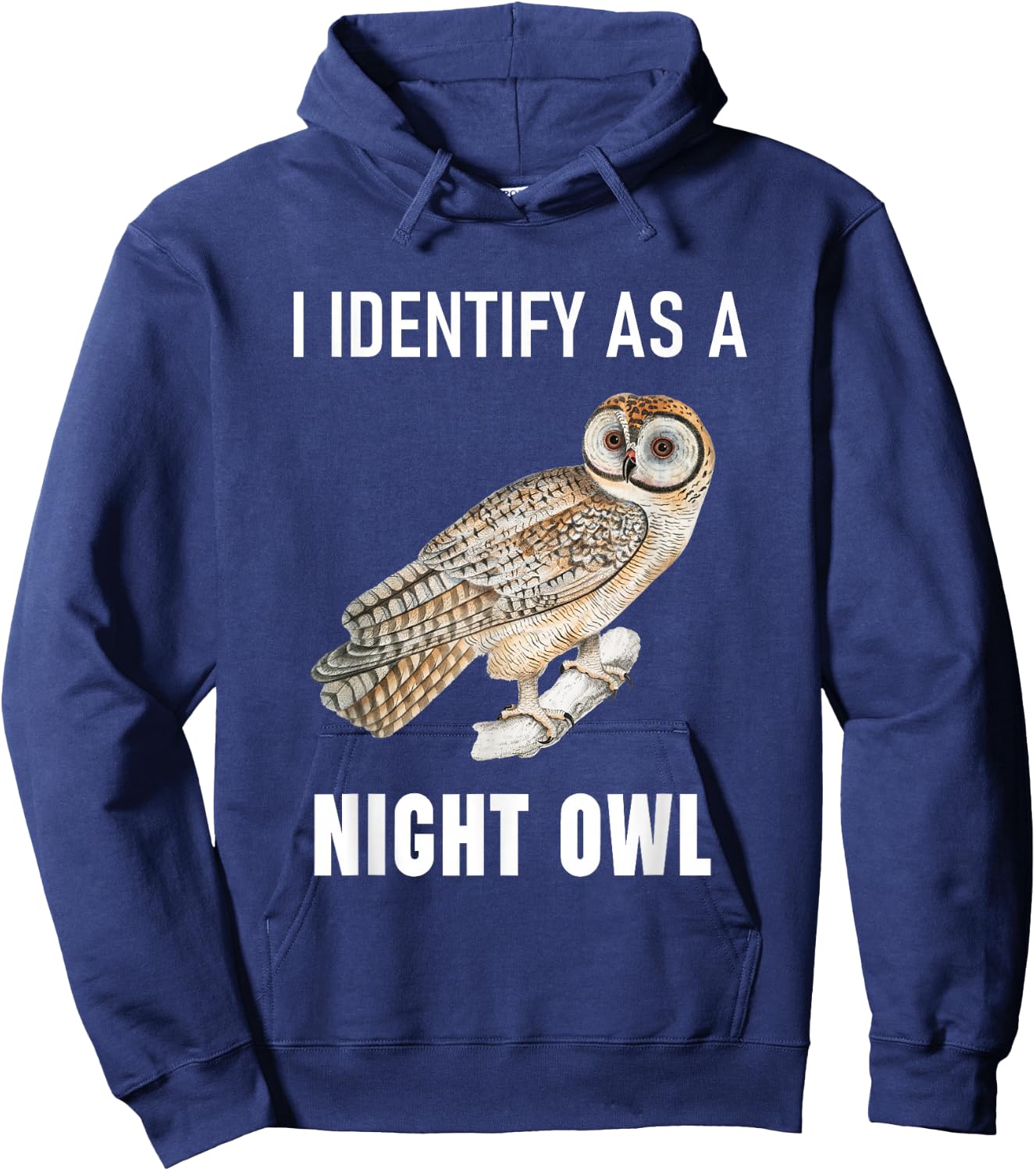 Funny Anti Morning Person I Identify As A Night Owl Hoodie - Hoodie | Navy