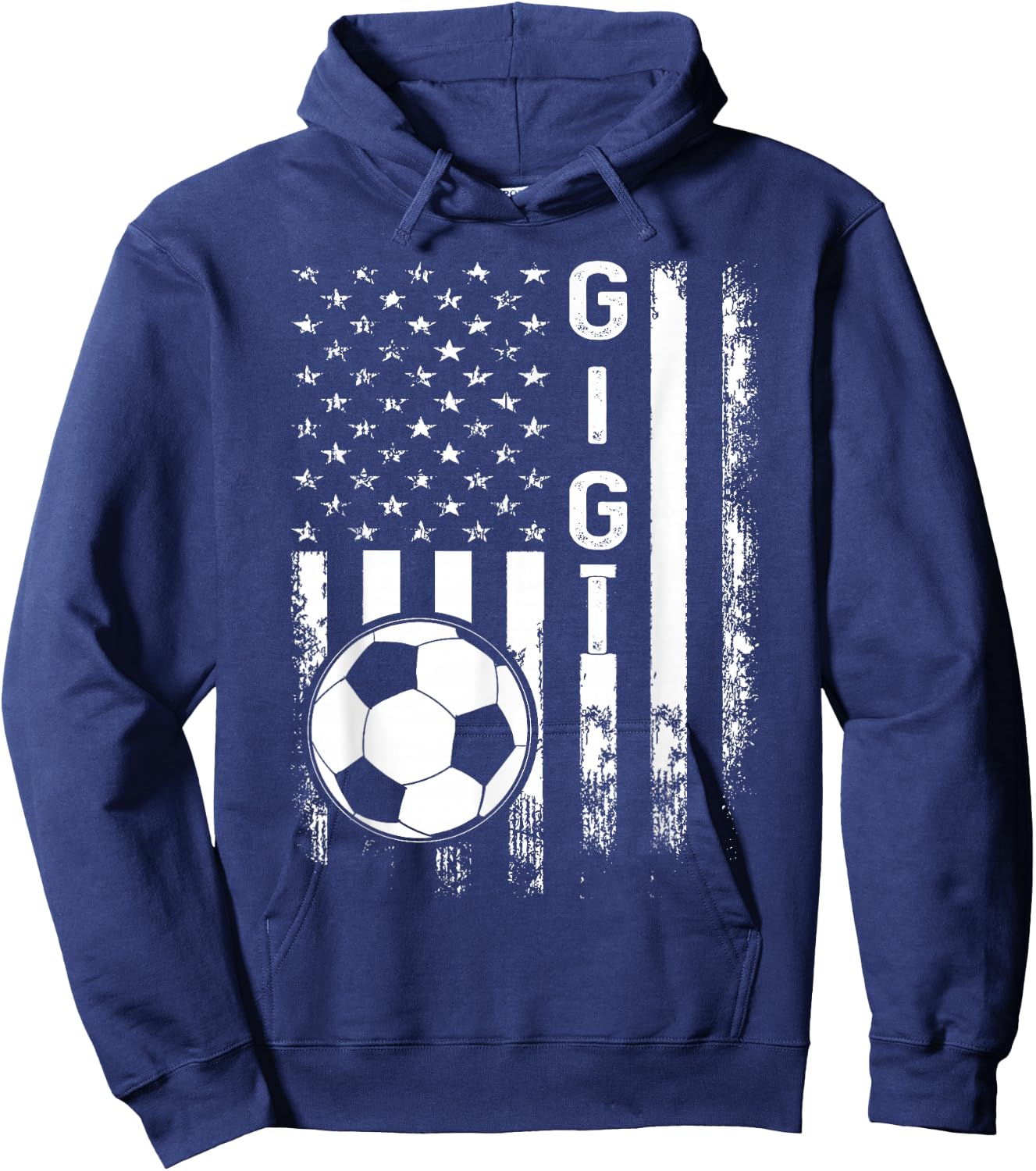 Soccer Gigi American Flag Vintage Christmas Xmas Hoodie - Hoodie | Navy