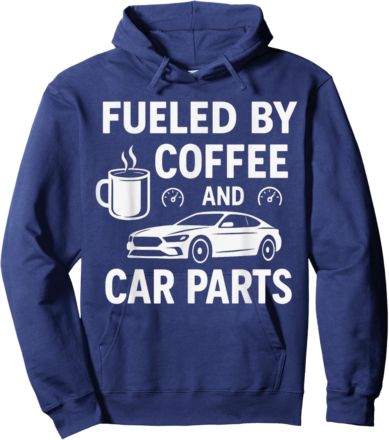 Fueled By Coffee And Car Parts - Car Guy Muscle Car Mechanic Hoodie - Hoodie | Navy