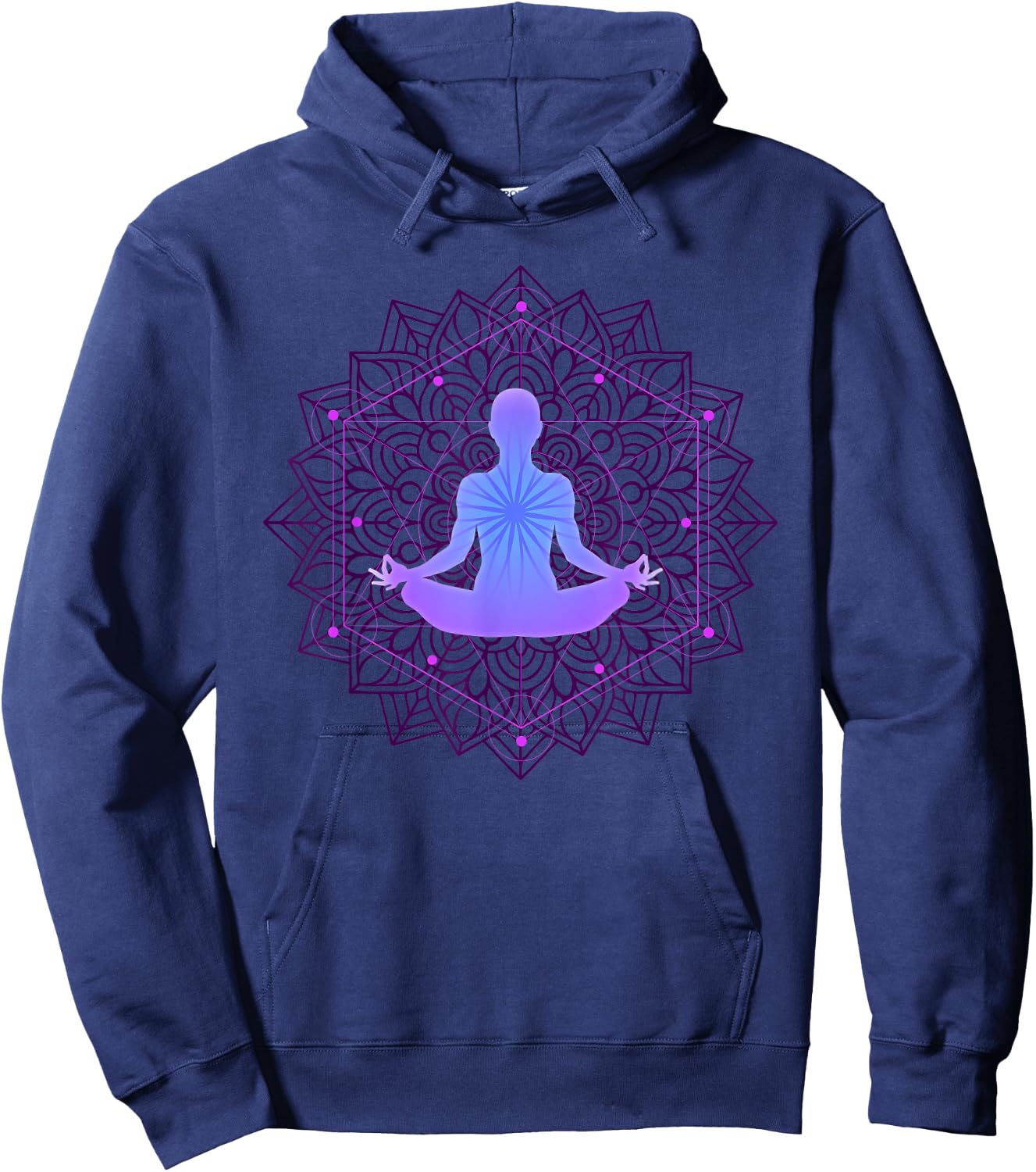 Inspiring Meditation Energy Yoga Spirit Woman In Harmony Hoodie - Hoodie | Navy