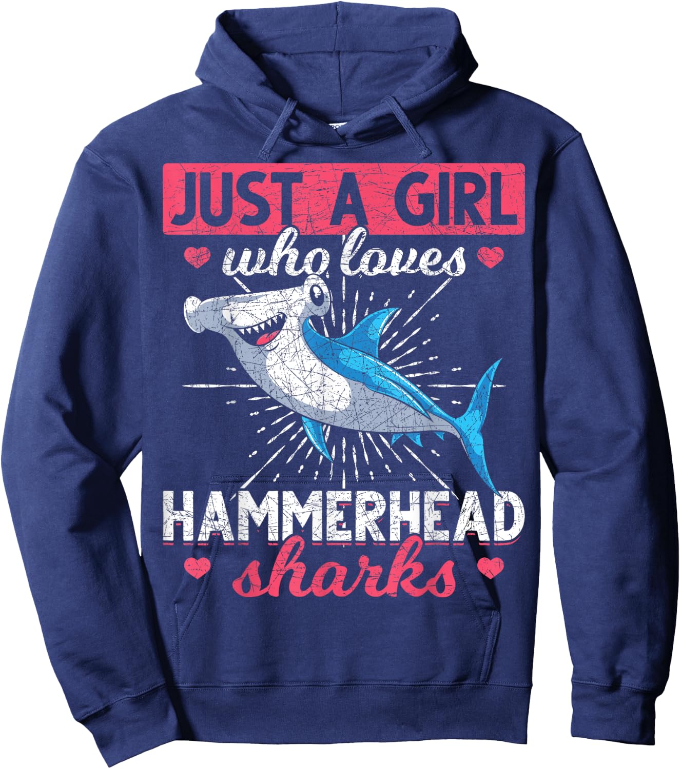 Just A Girl Who Loves Hammerhead Sharks Predator Hammerhead Hoodie - Hoodie | Navy
