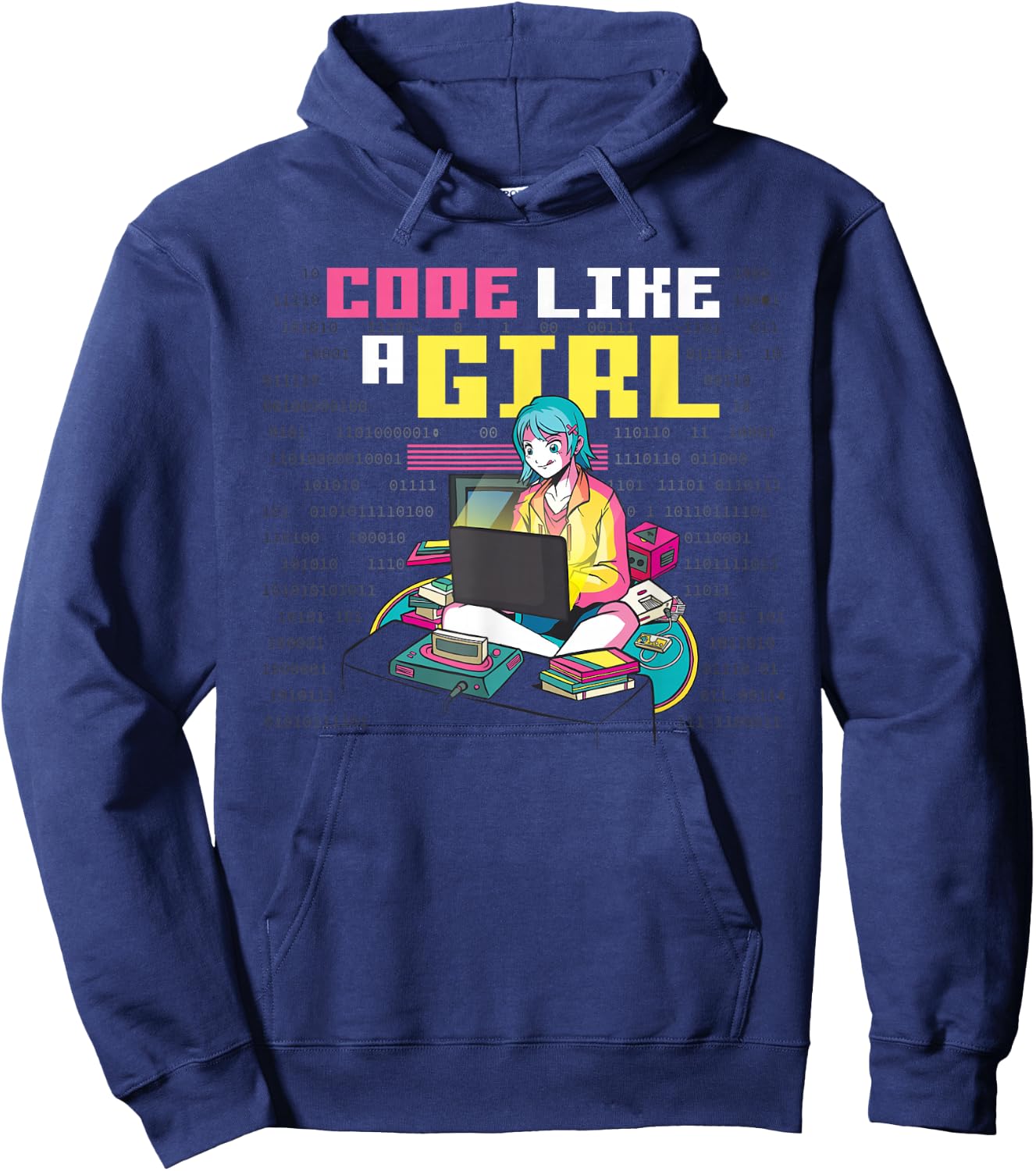 Code Like A Girl Hoodie - Hoodie | Navy