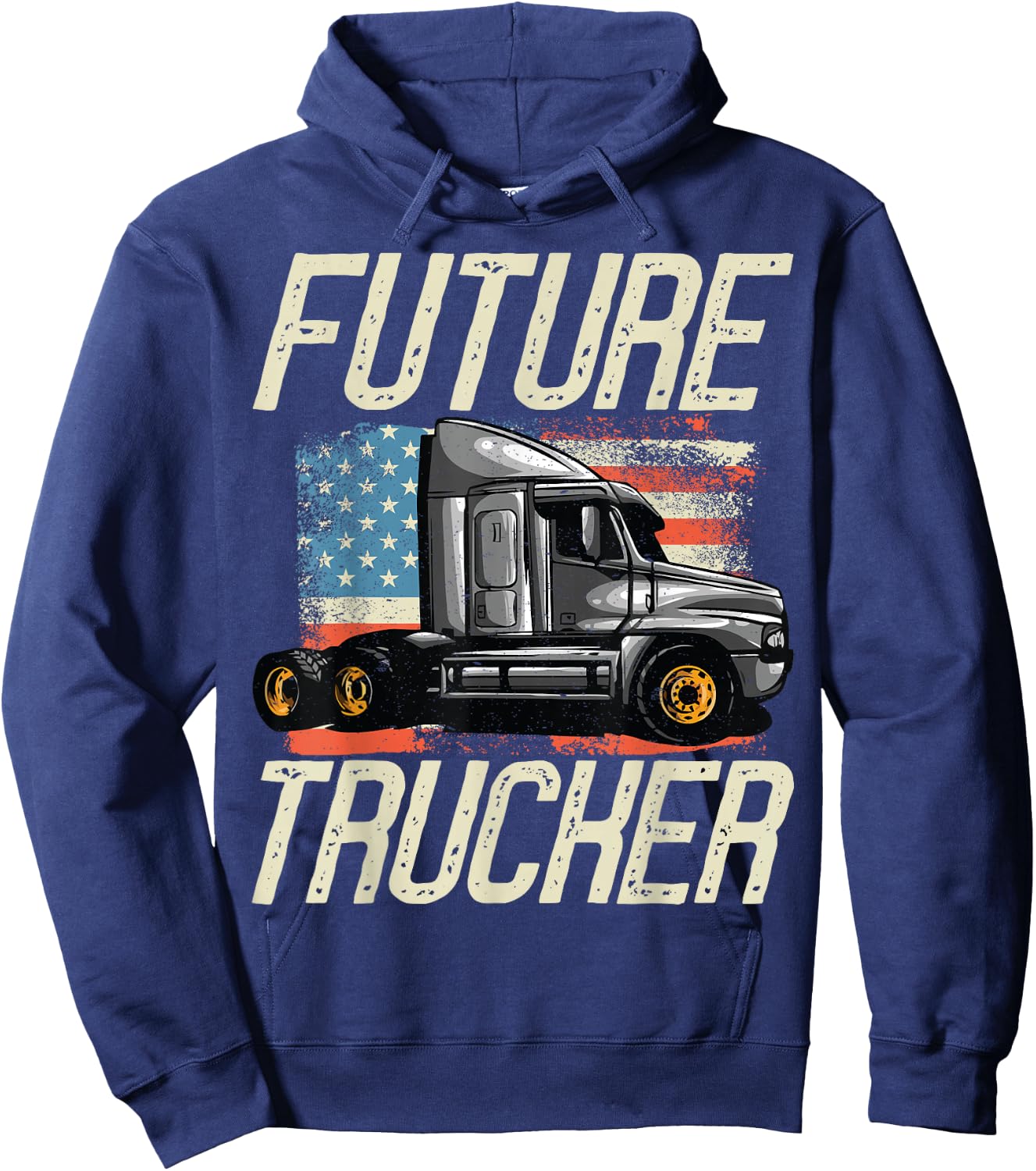 Future Trucker Truck Driver Semi Kids Son Daughter Clothing Hoodie - Hoodie | Navy