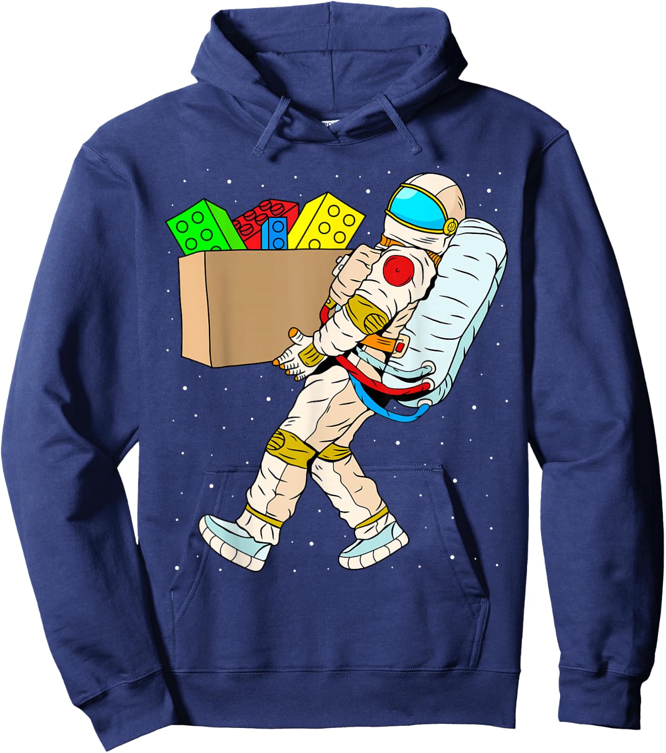 Space Astronaut Master Builder Boys Kids Building Blocks Hoodie - Hoodie | Navy
