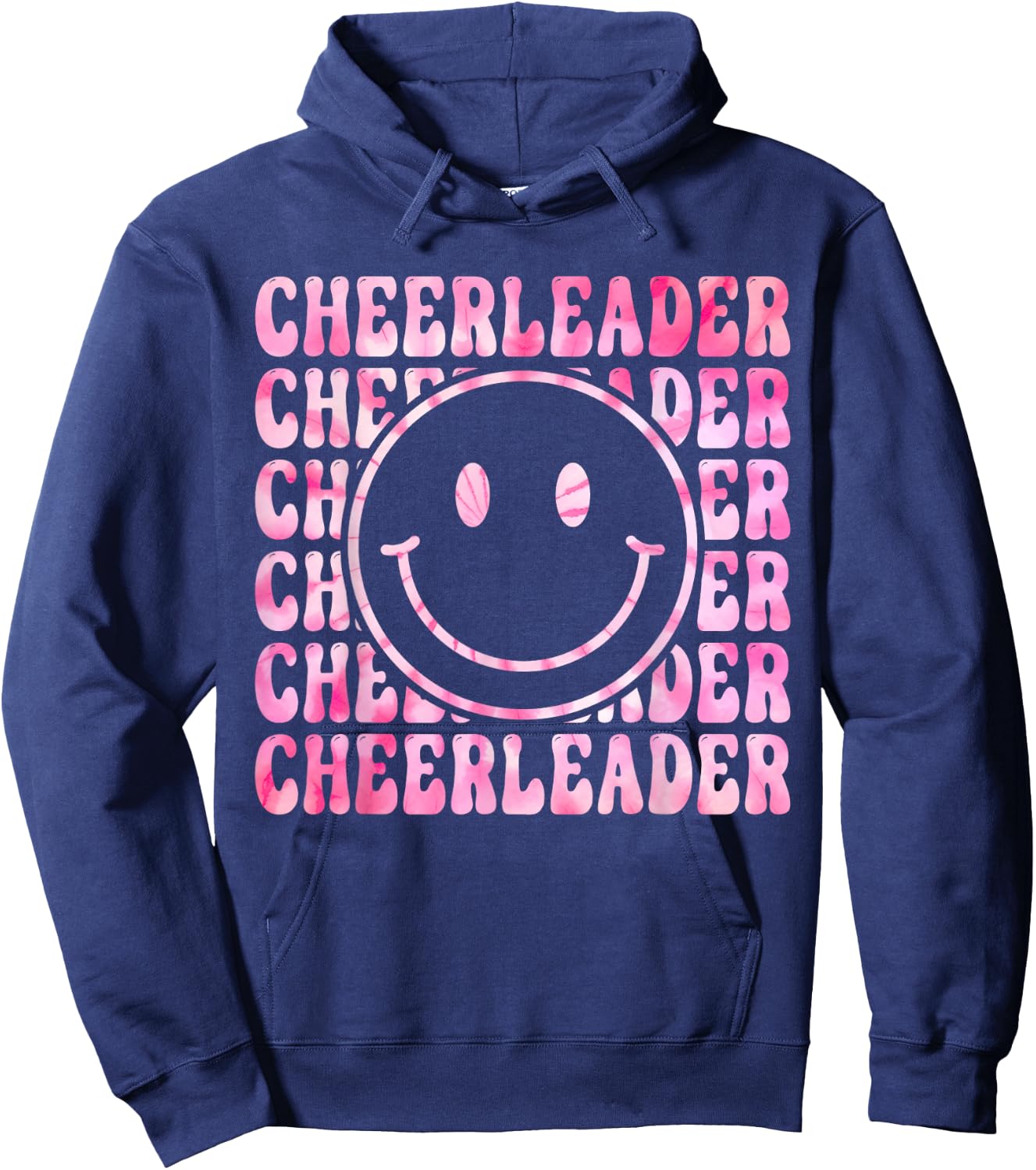 Cute Tie Dye Cheerleading for Cheerleader Squad BFF Cheer Hoodie - Hoodie | Navy