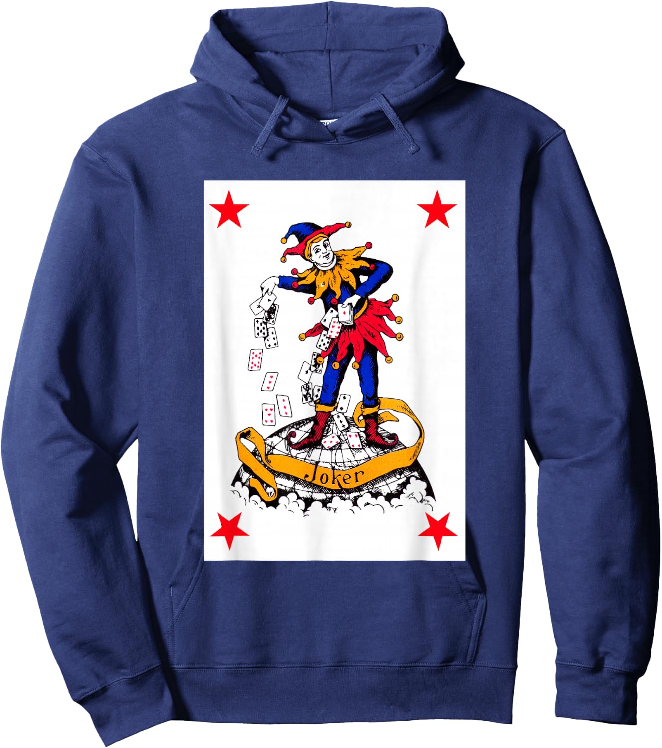 Joker Playing Card Vintage Red Clown Poker Costume Hoodie - Hoodie | Navy