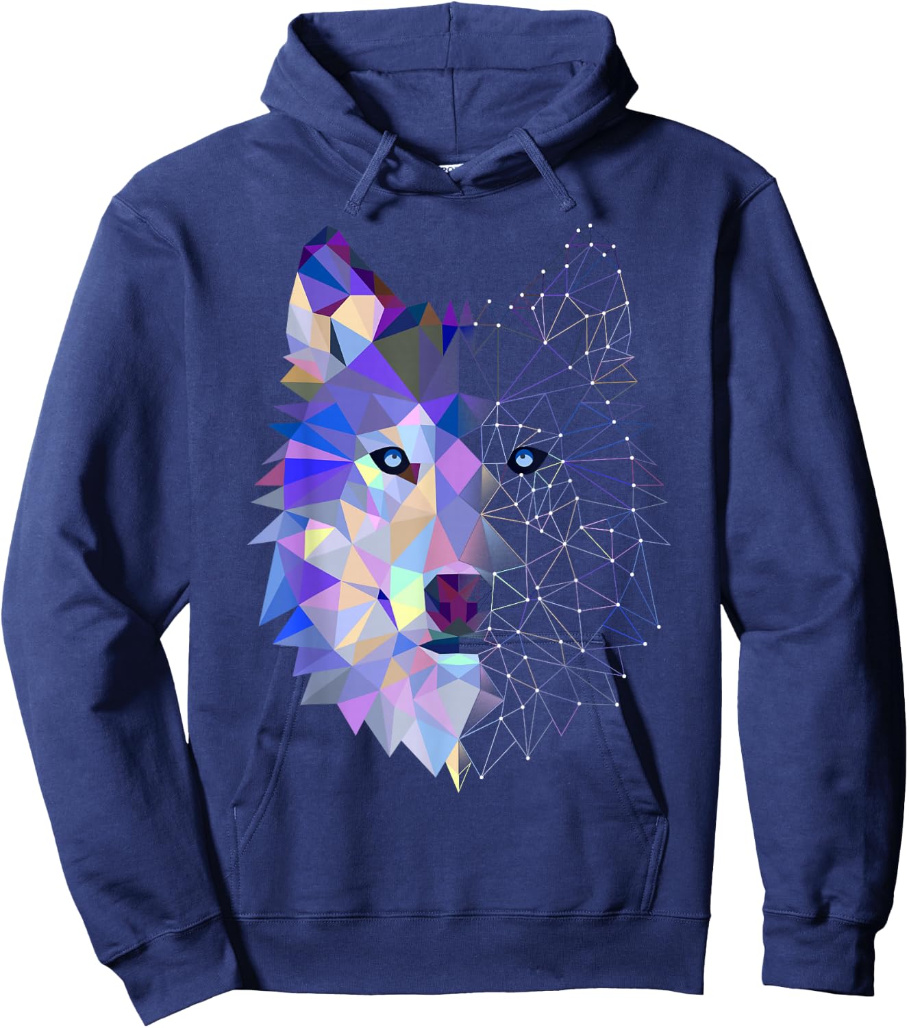Splash Art Wolf Lover Hoodie - Hoodie | Navy