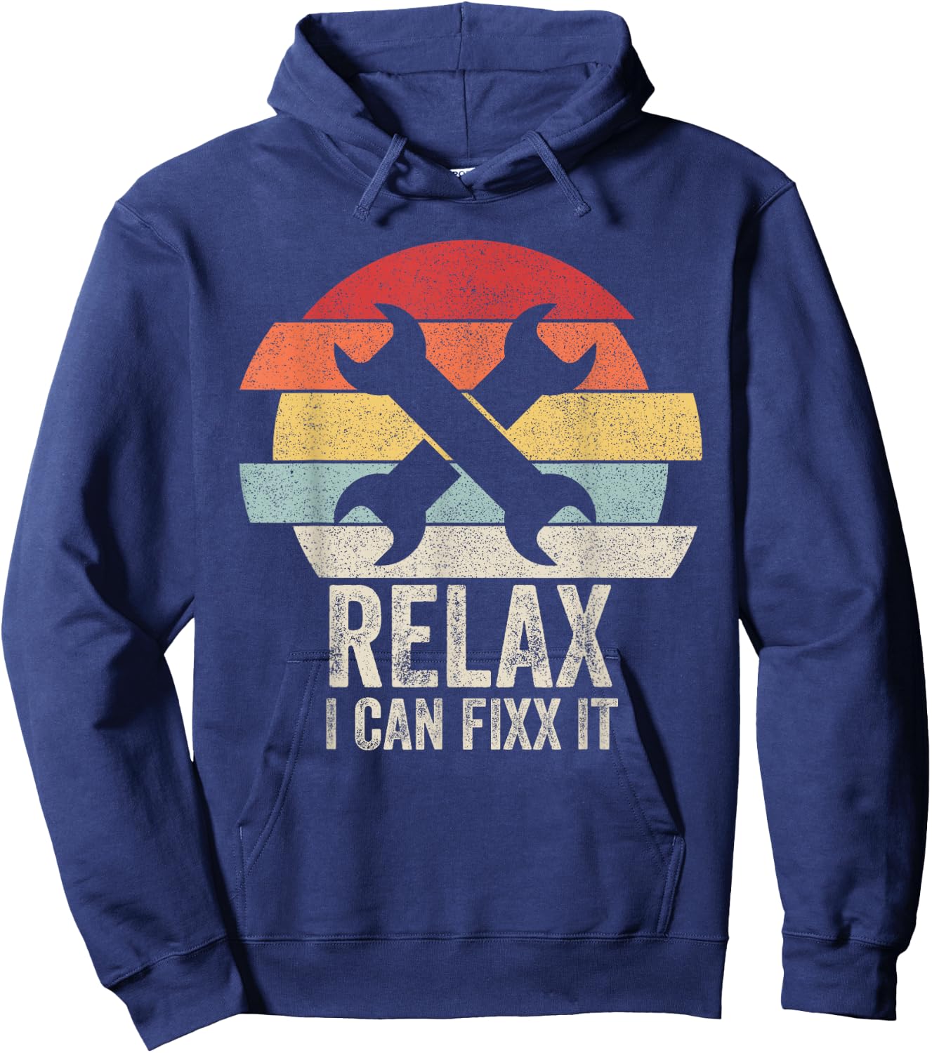 Vintage Retro Relax I Can Fix It Shirt Funny Mechanic Hoodie - Hoodie | Navy