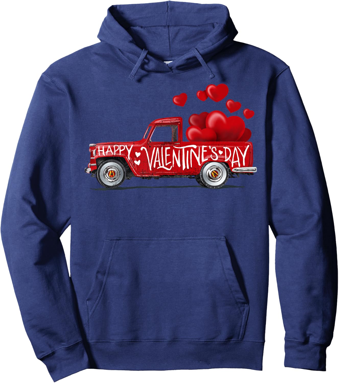 Valentines Day Shirts Women - Red Farmhouse Truck Gift Hoodie - Hoodie | Navy