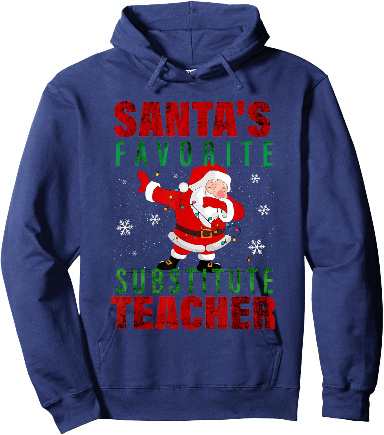 Santa's Favorite Substitute Teacher Christmas Men Women Kids Hoodie - Hoodie | Navy