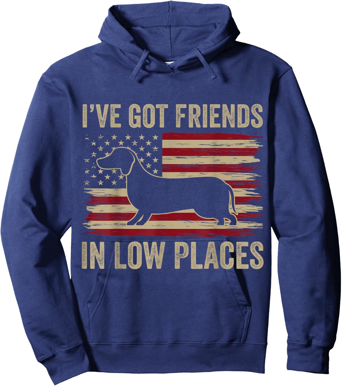 Dachshund I've Got Friends In Low Places Wiener Dog Vintage Men Women Kids Hoodie - Hoodie | Navy