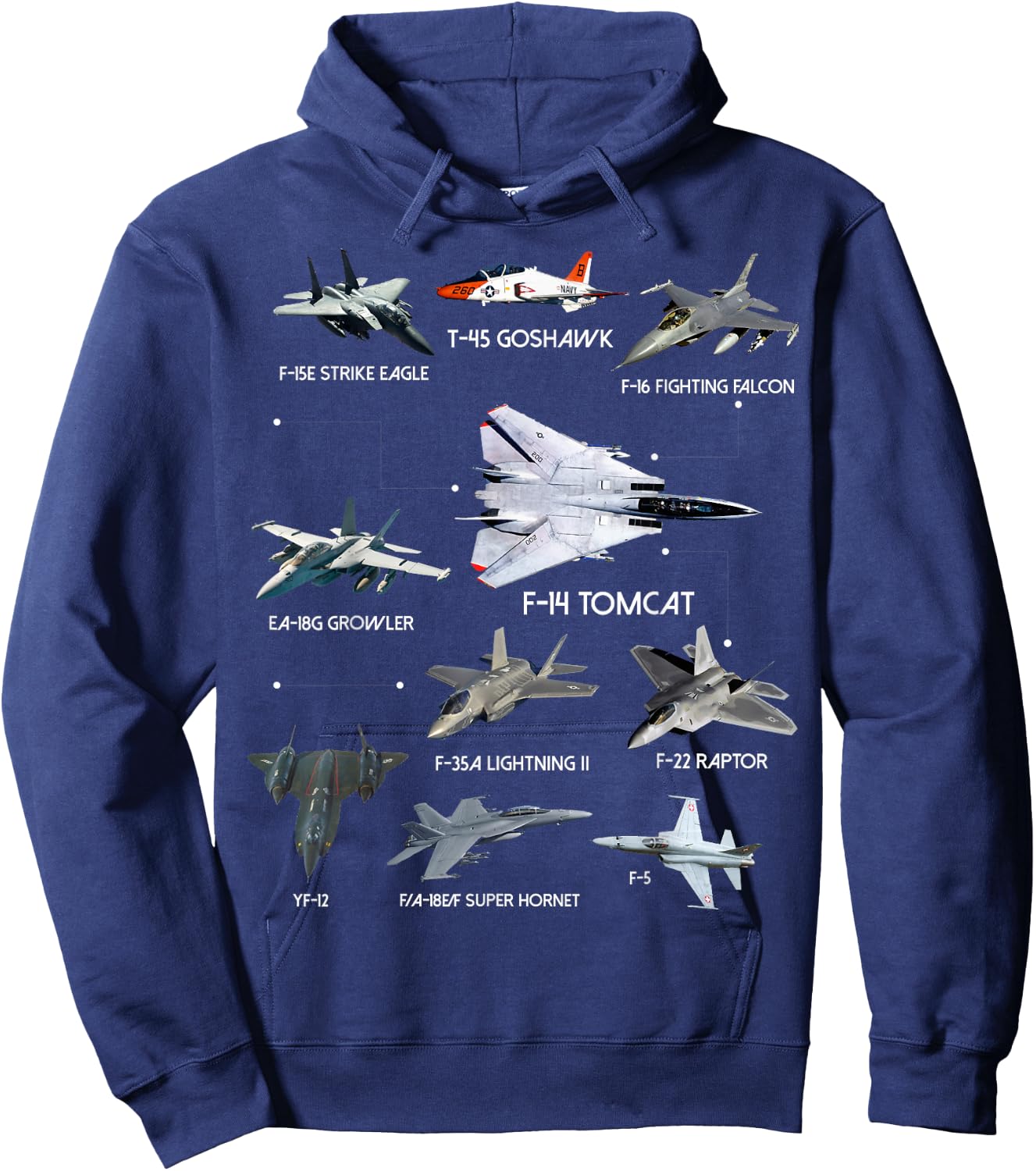 American Fighters Jets Funny Plane Aviation Enthusiasts Hoodie - Hoodie | Navy