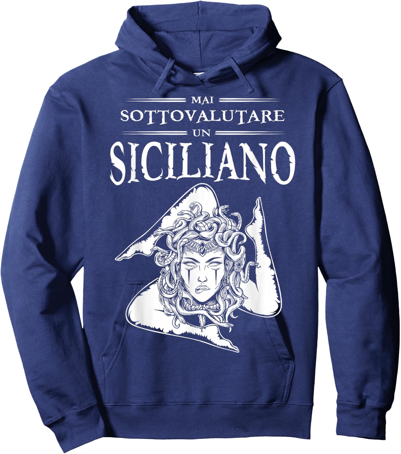 Never Underestimate A Sicilian Trinacria Sicilia Heraldik Hoodie - Hoodie | Navy