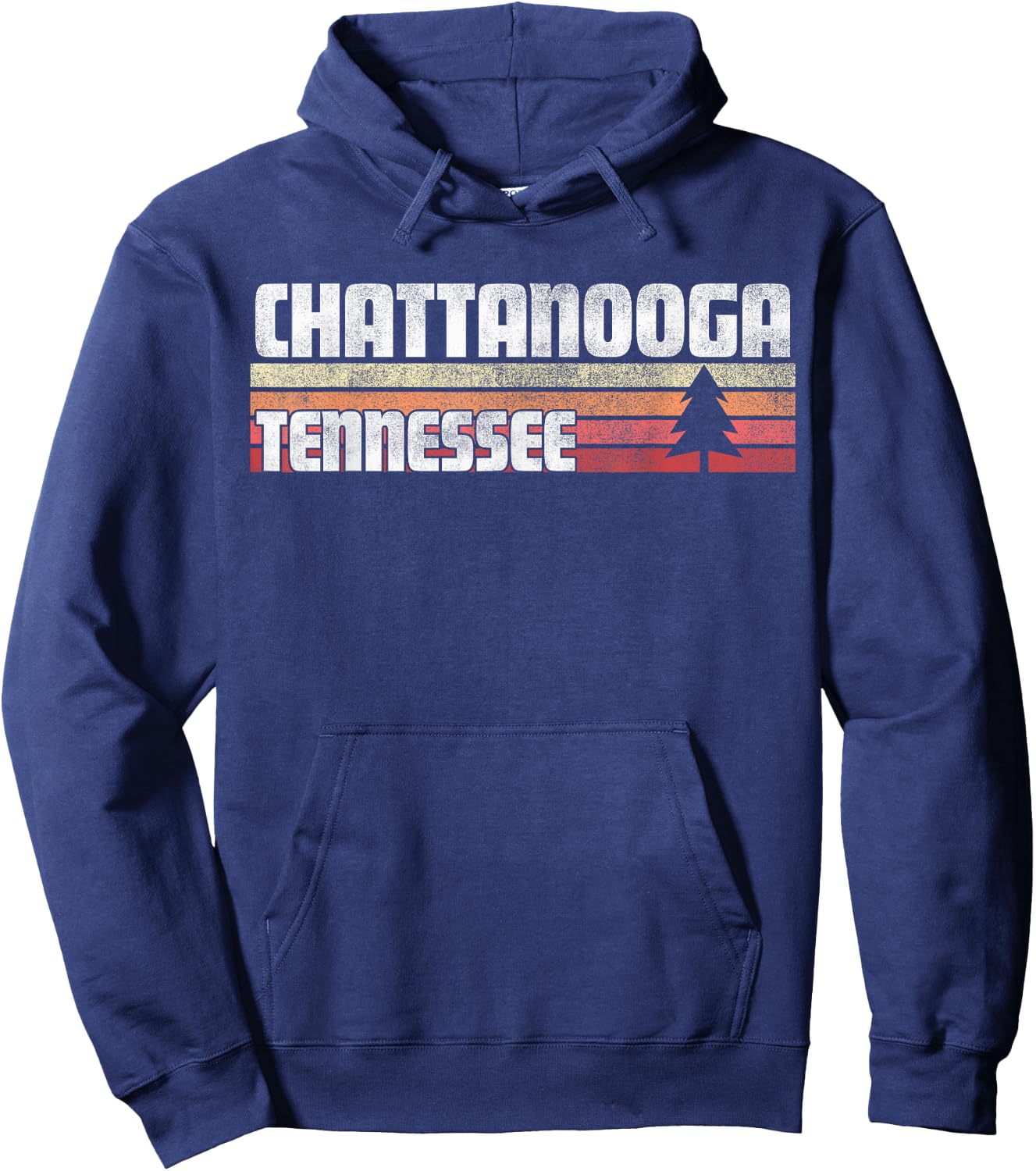 Chattanooga Tennessee TN Gift Retro Vintage 70s 80s 90s Hoodie - Hoodie | Navy