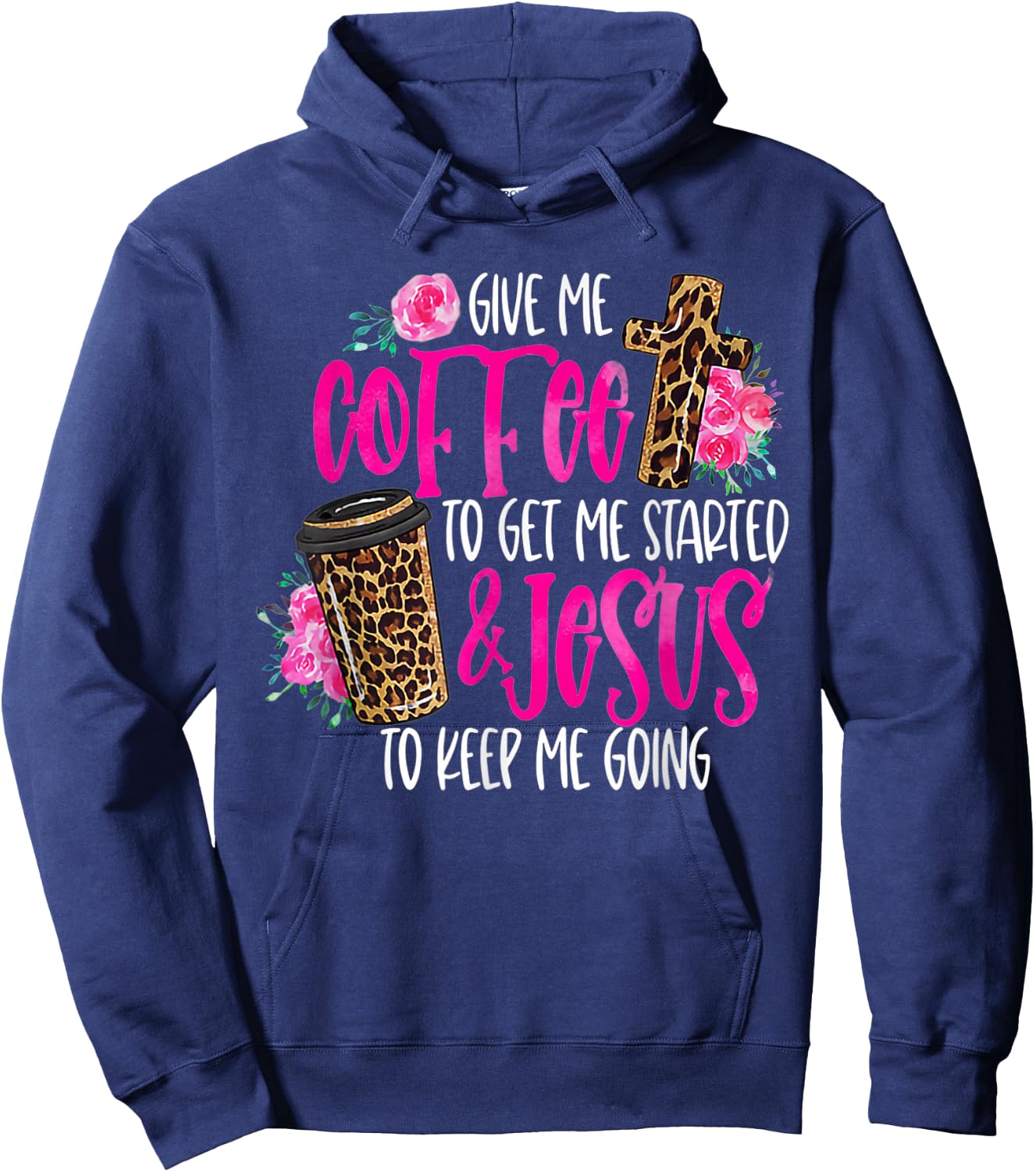 Coffee and Jesus Women's Misses Plus Size Teacher Hoodie - Hoodie | Navy