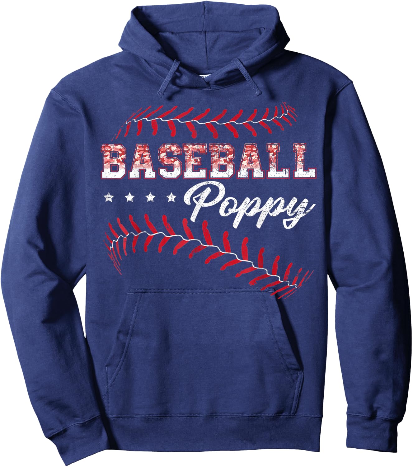 Baseball Poppy Funny Baseball Player Sports Fathers Day Hoodie - Hoodie | Navy