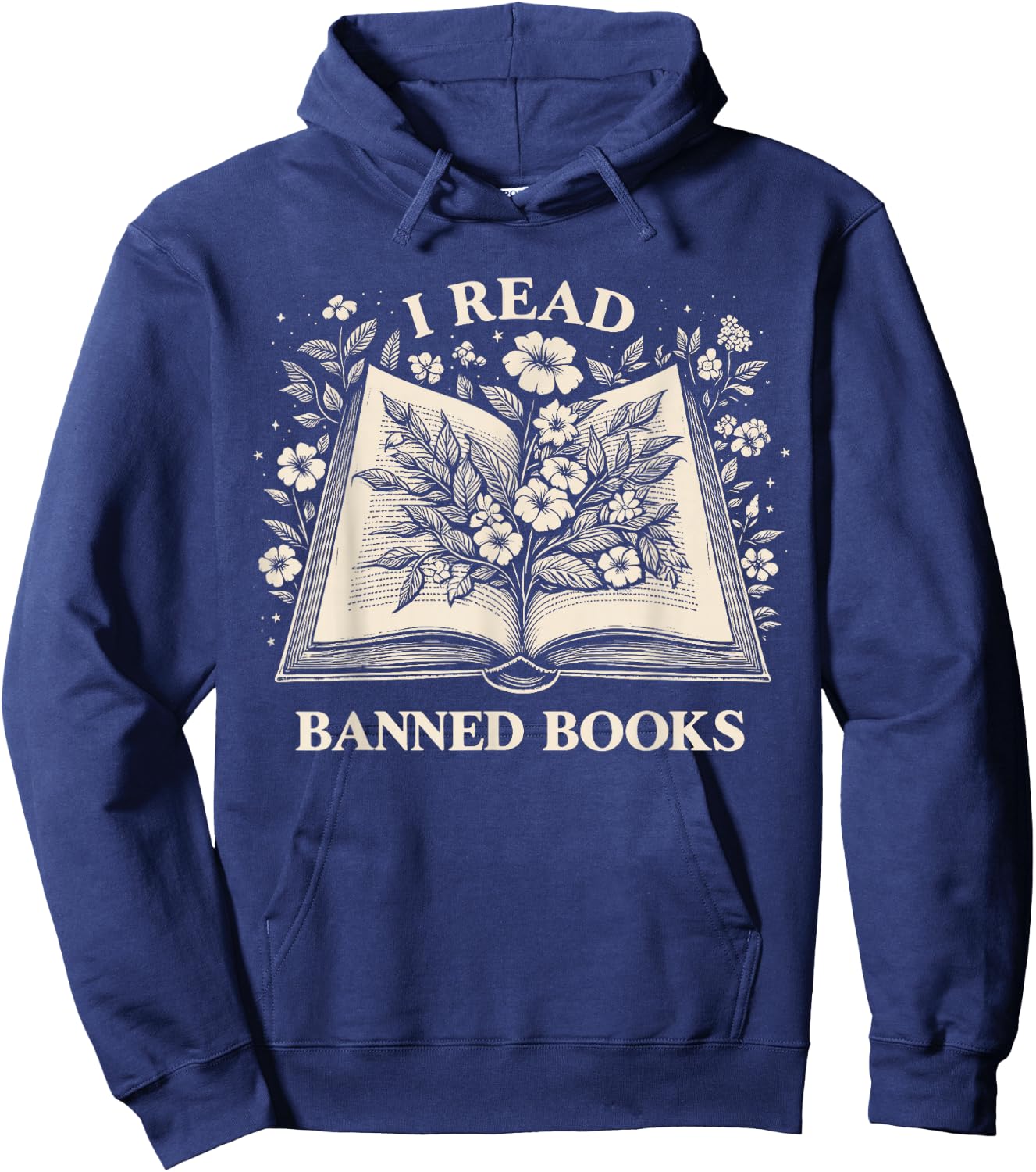 Read Banned Books Wildflower Book Lover Bookworm Reader Hoodie - Hoodie | Navy