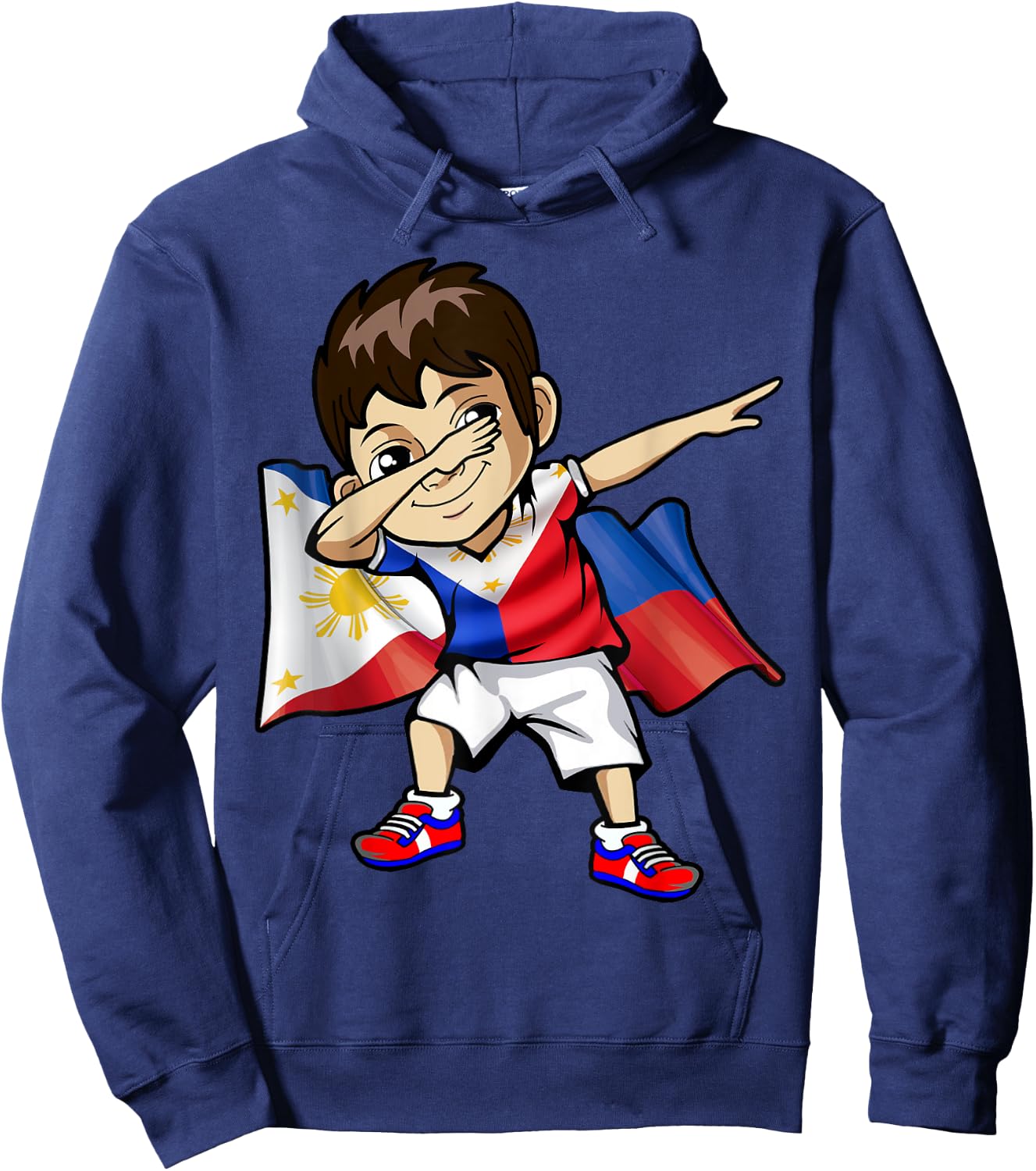 Dabbing Boy Philippine Flag Filipino Meme Jersey Dab T Shirt Hoodie - Hoodie | Navy