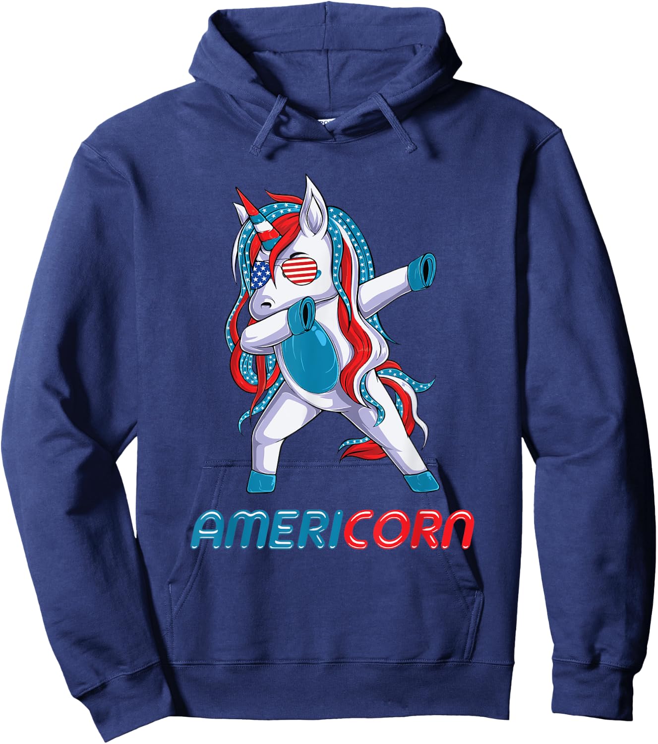 Dabbing Americorn Unicorn 4th Of July Mericorn Merica Kids Hoodie - Hoodie | Navy