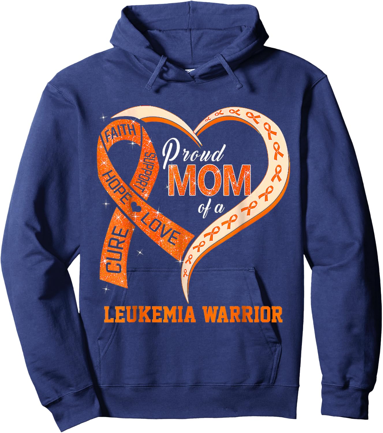 Leukemia Awareness Proud Mom Of A Leukemia Warrior Hoodie - Hoodie | Navy