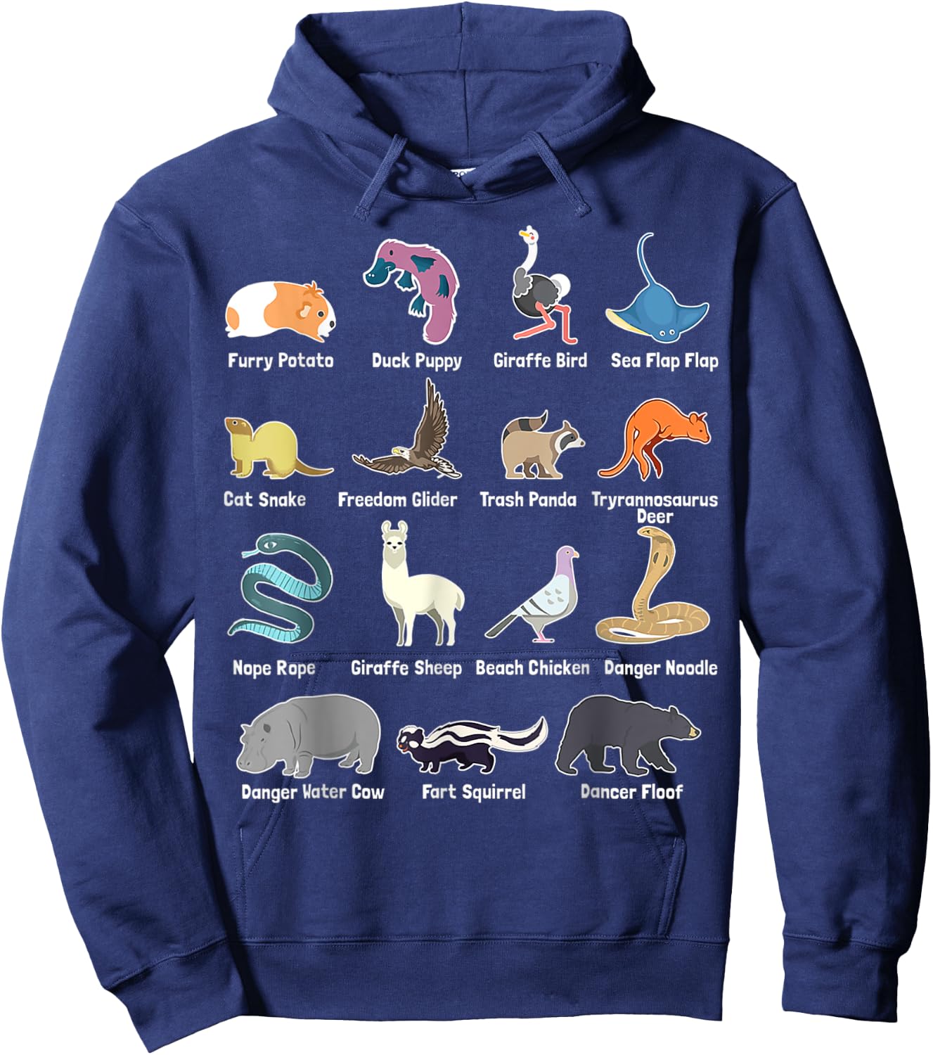 Animals Of The World - Rare Exotic Animals Funny Memes Gift Hoodie - Hoodie | Navy