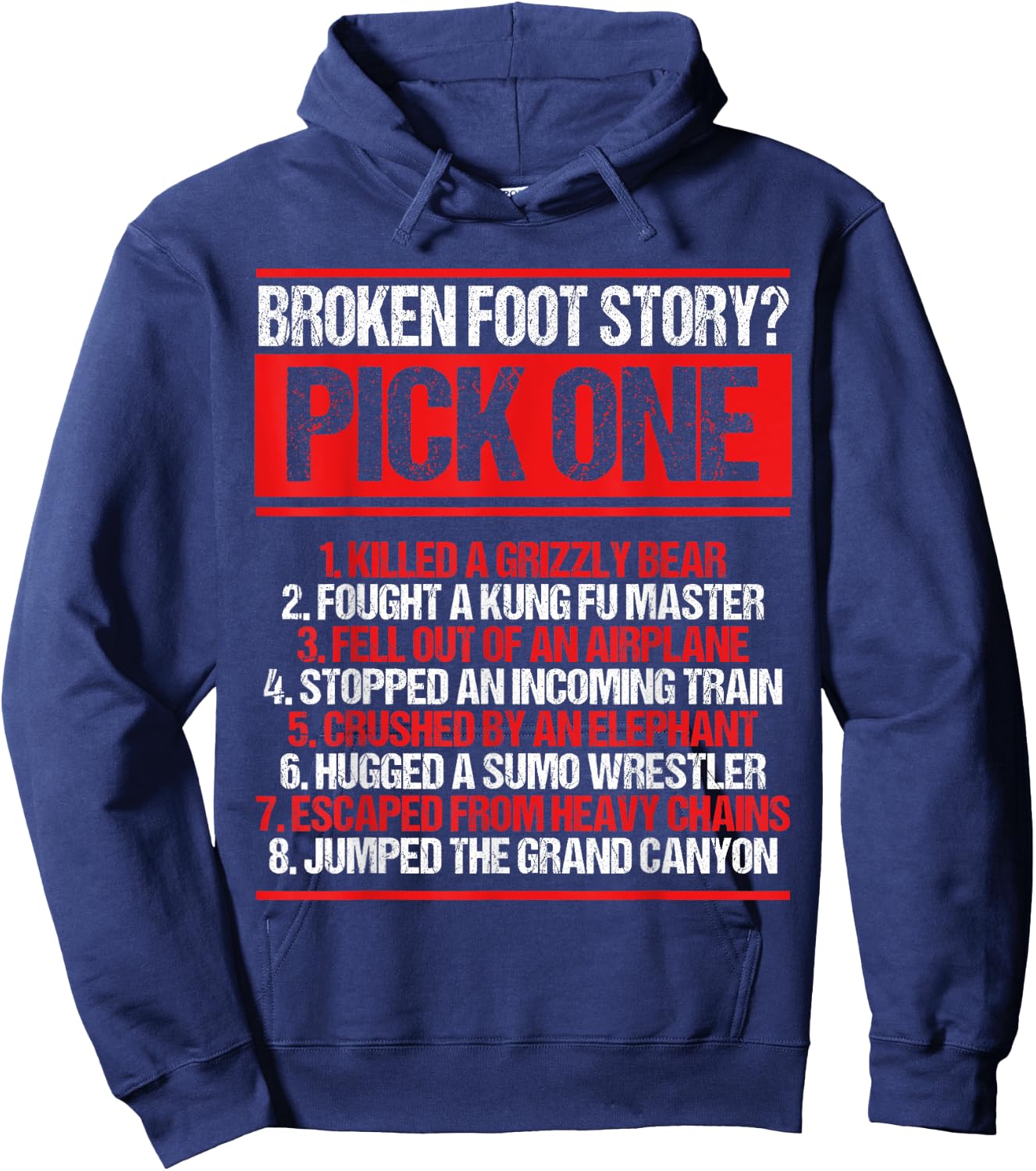 Broken Foot Survivor Funny Broken Foot Recovery Warrior Hoodie - Hoodie | Navy