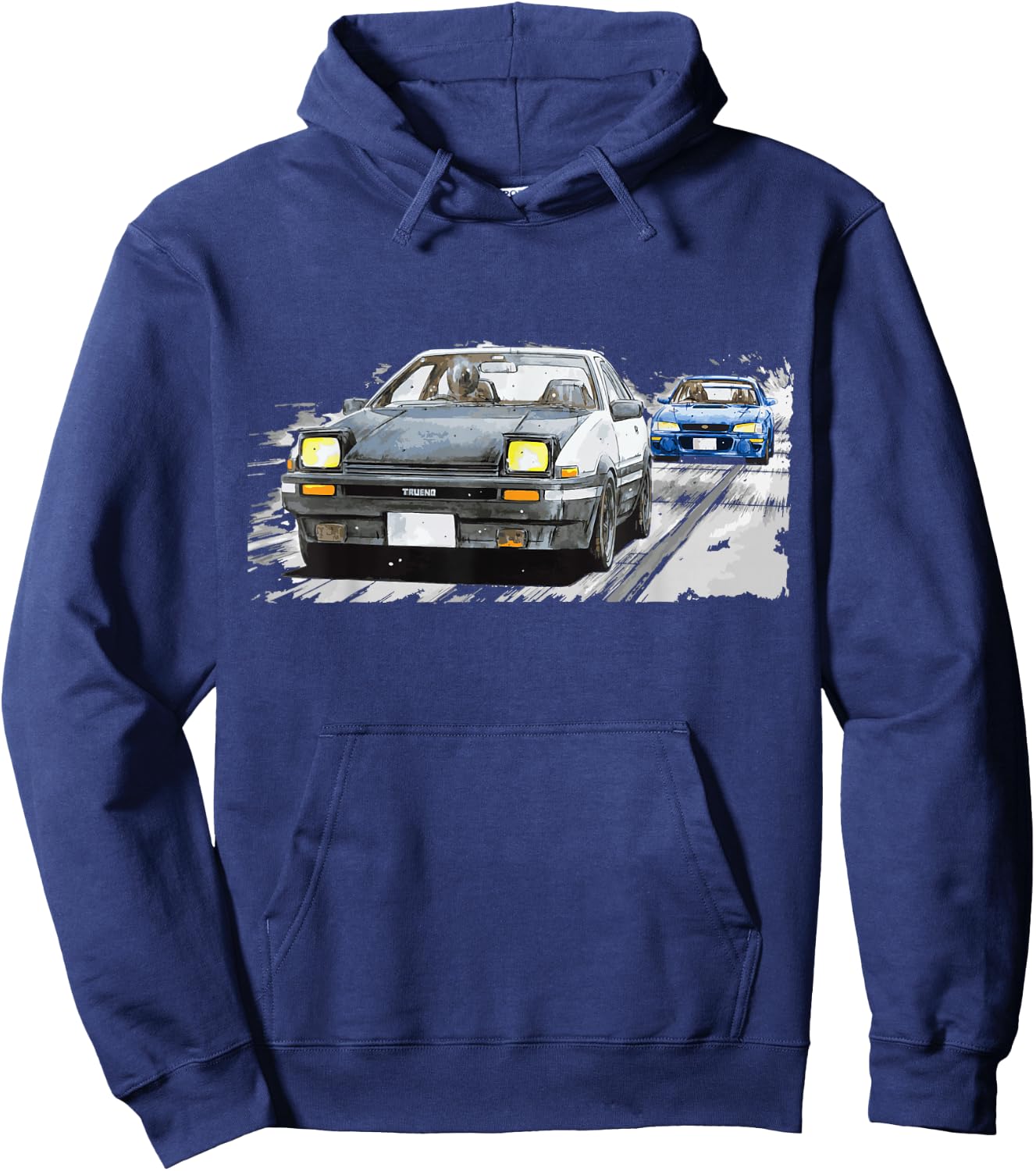 JDM Car Street Drift Race - 86 VS gc8 version 5 anime rally Hoodie - Hoodie | Navy