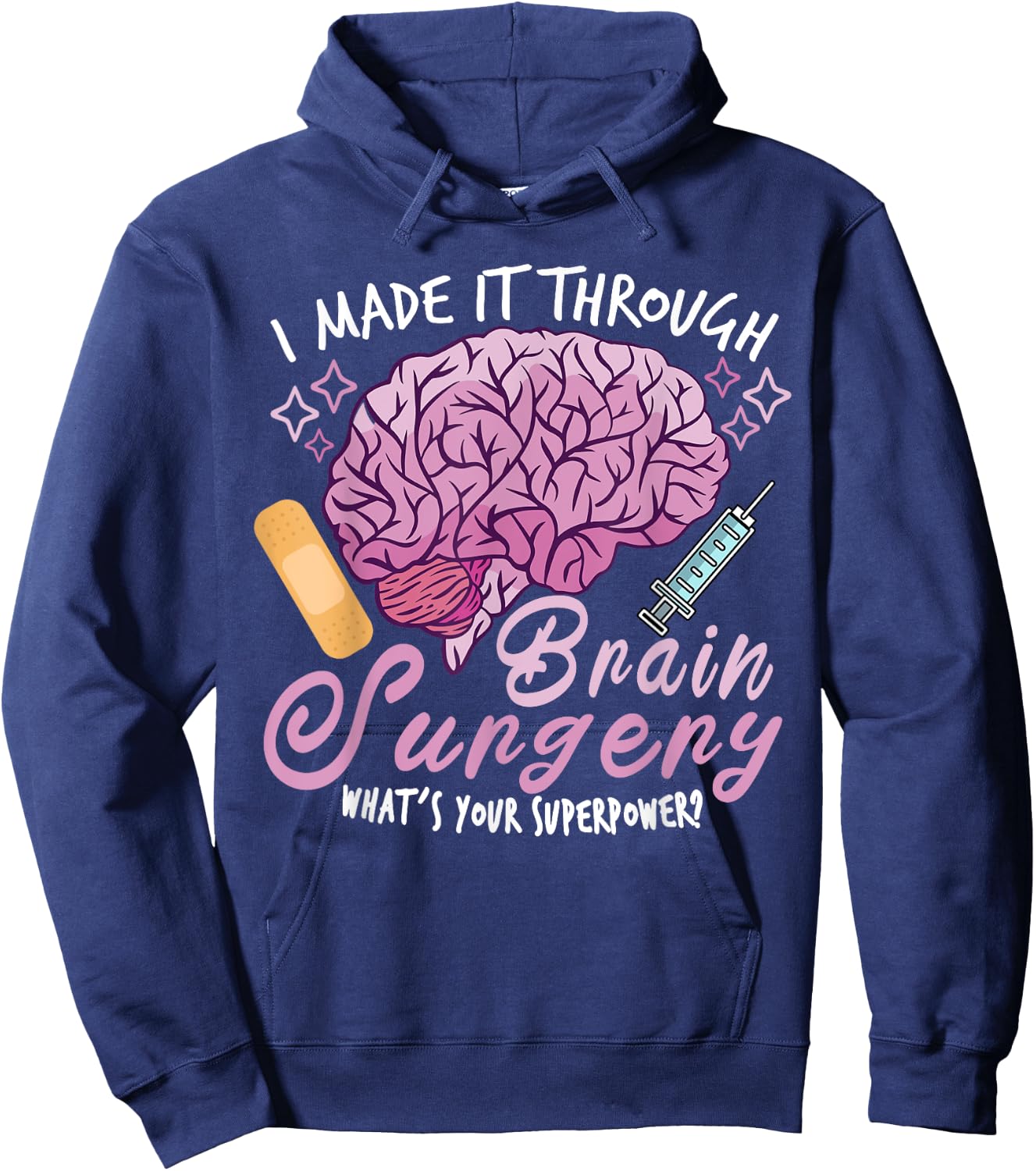 Brain Surgery Joke Brain Operation Traumatic Brain Injury Hoodie - Hoodie | Navy