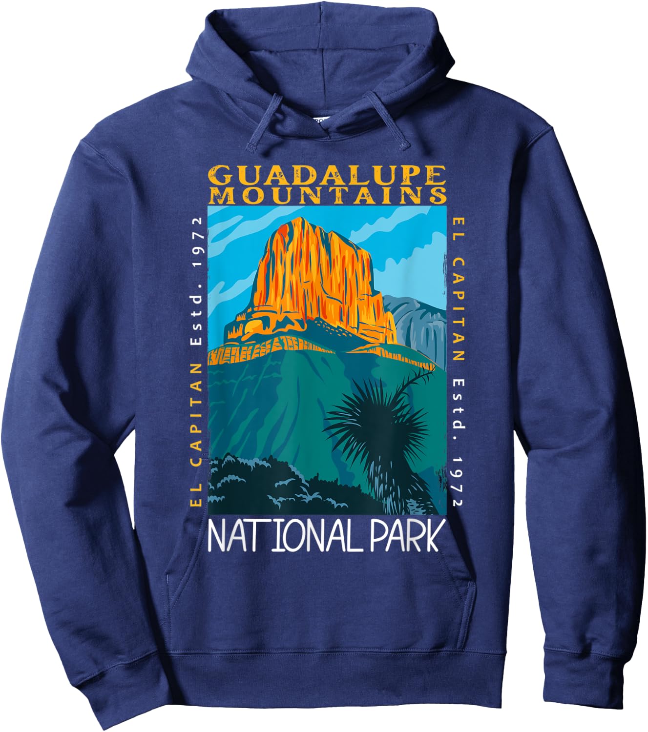 Guadalupe Mountains National Park El Capitan Vintage Hoodie - Hoodie | Navy