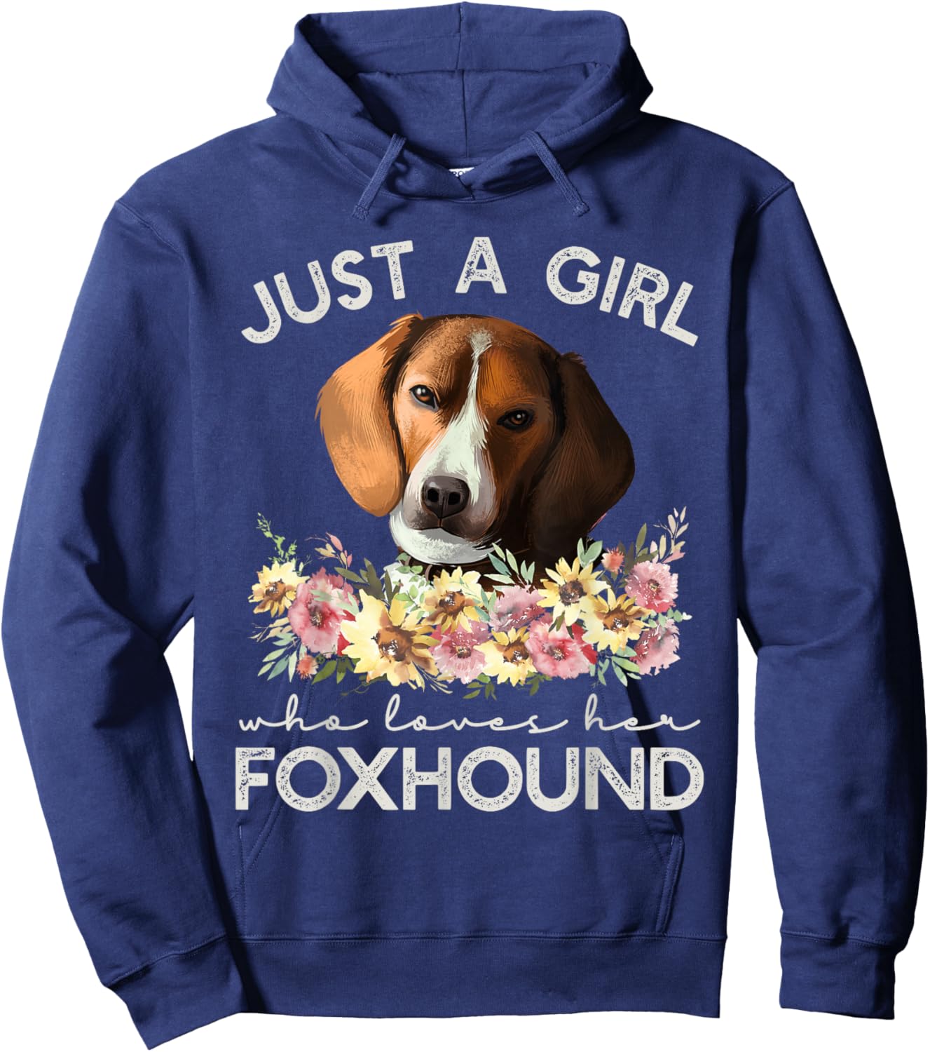 American Foxhound Shirt Just A Girl Who Loves Her Foxhound Hoodie - Hoodie | Navy