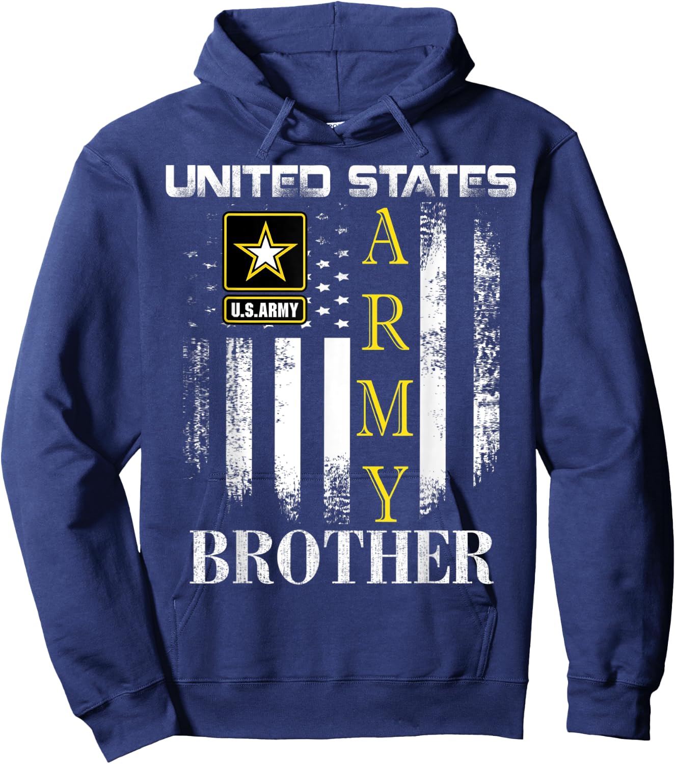 Vintage United States Army Brother With American Flag Gift Women Kids Men Hoodie - Hoodie | Navy