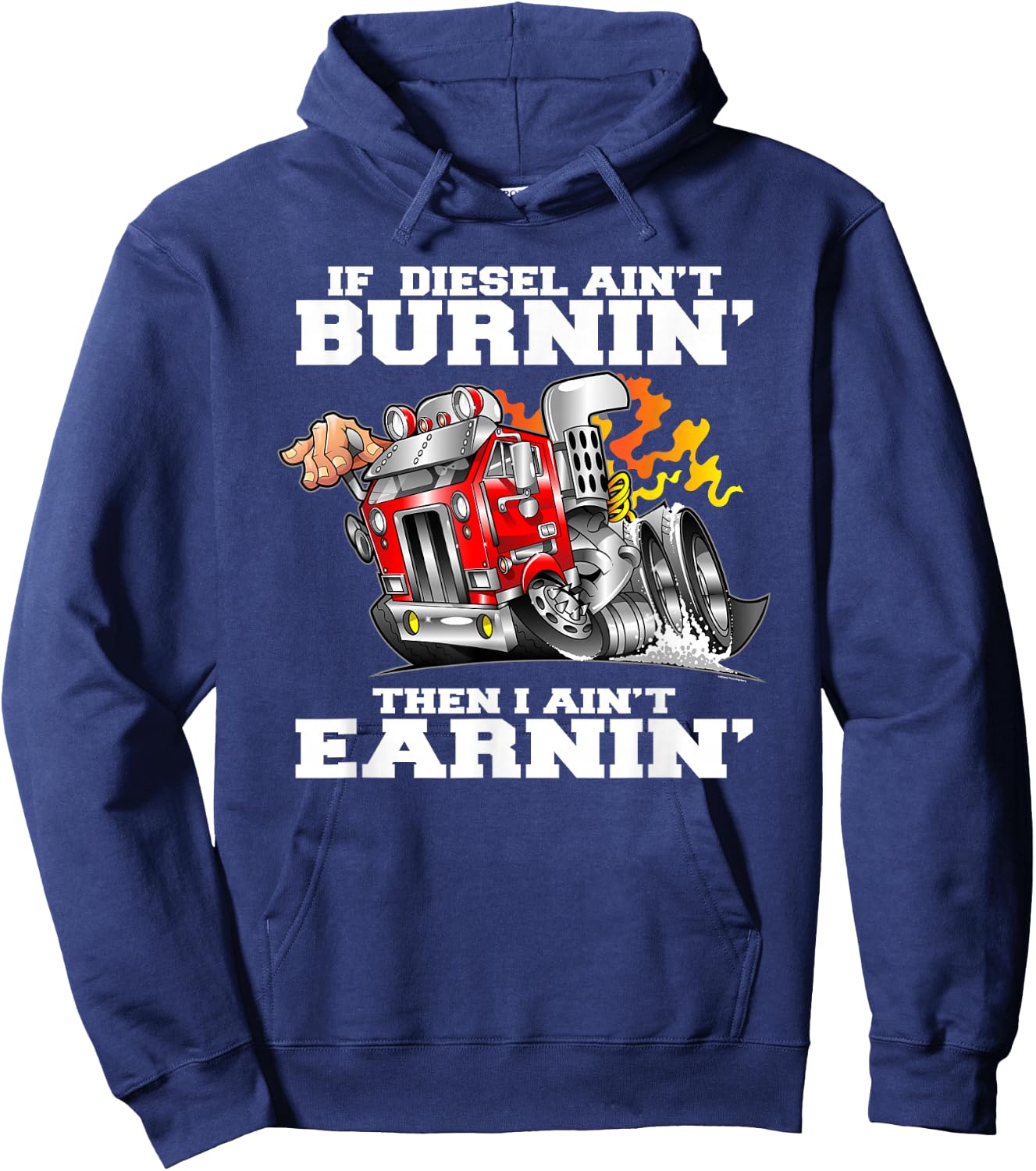 Funny Diesel Truck Driver Big Rig Cabover Truckers Hoodie - Hoodie | Navy