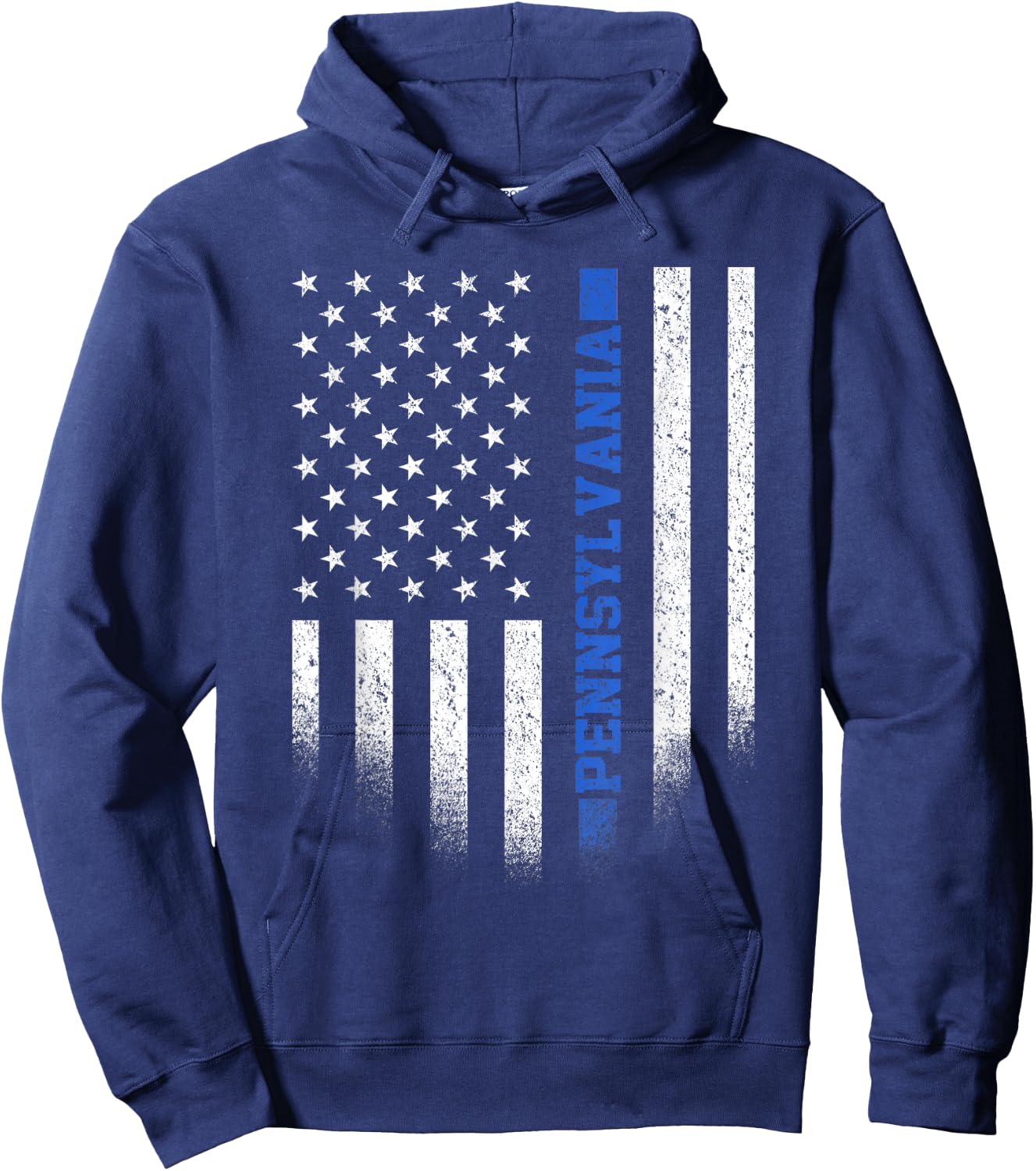 Pennsylvania State Blue Line US Flag PA Police Officer Hoodie - Hoodie | Navy