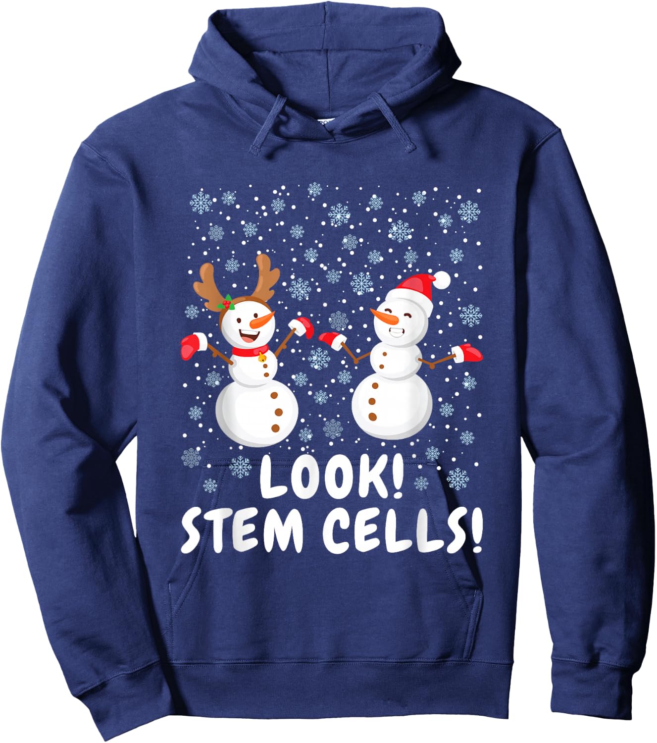 Funny Stem Cell Snowman Christmas Science Gift Hoodie - Hoodie | Navy